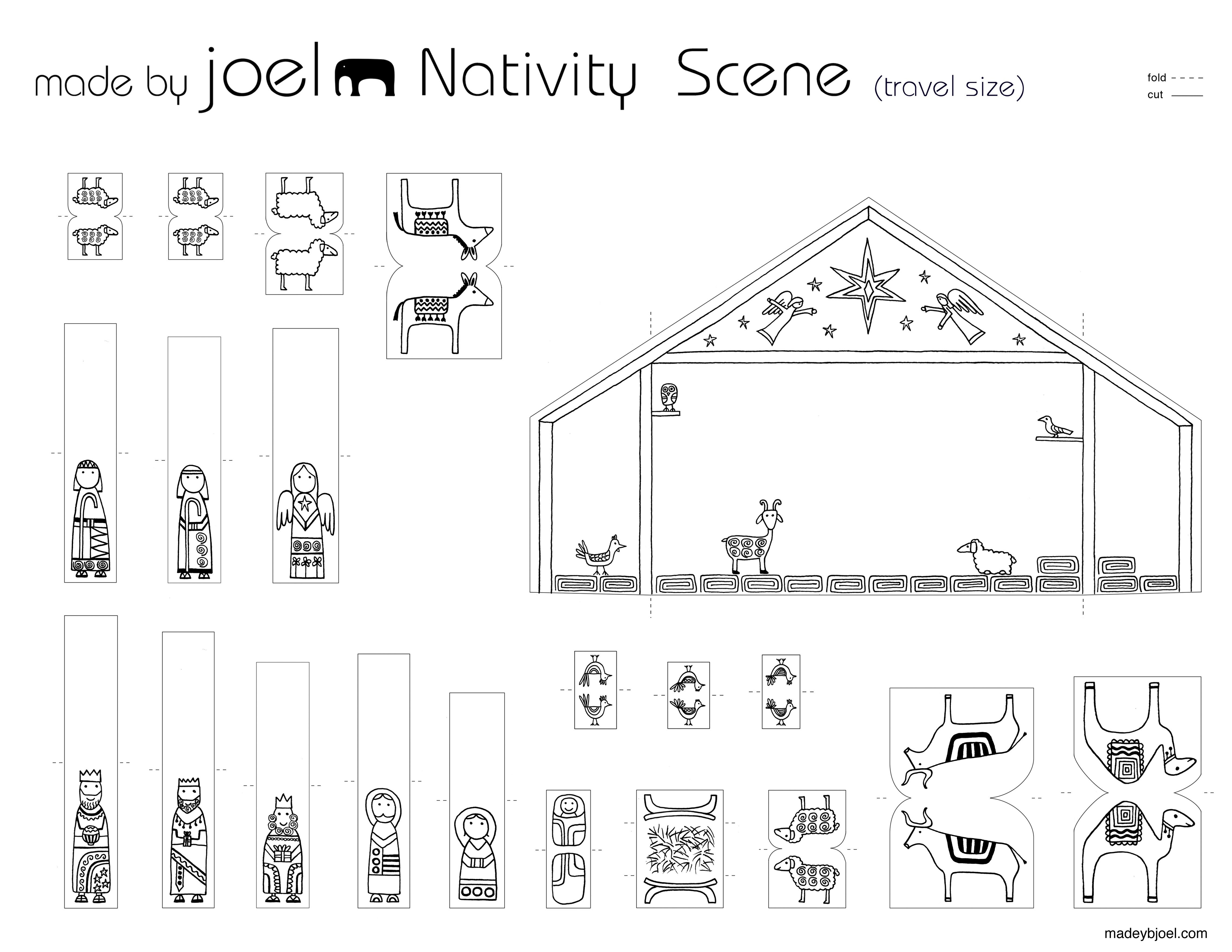 Printable Nativity Scene Template | Nativity Scene Bulletin Board - Free Printable Nativity Scene Pictures
