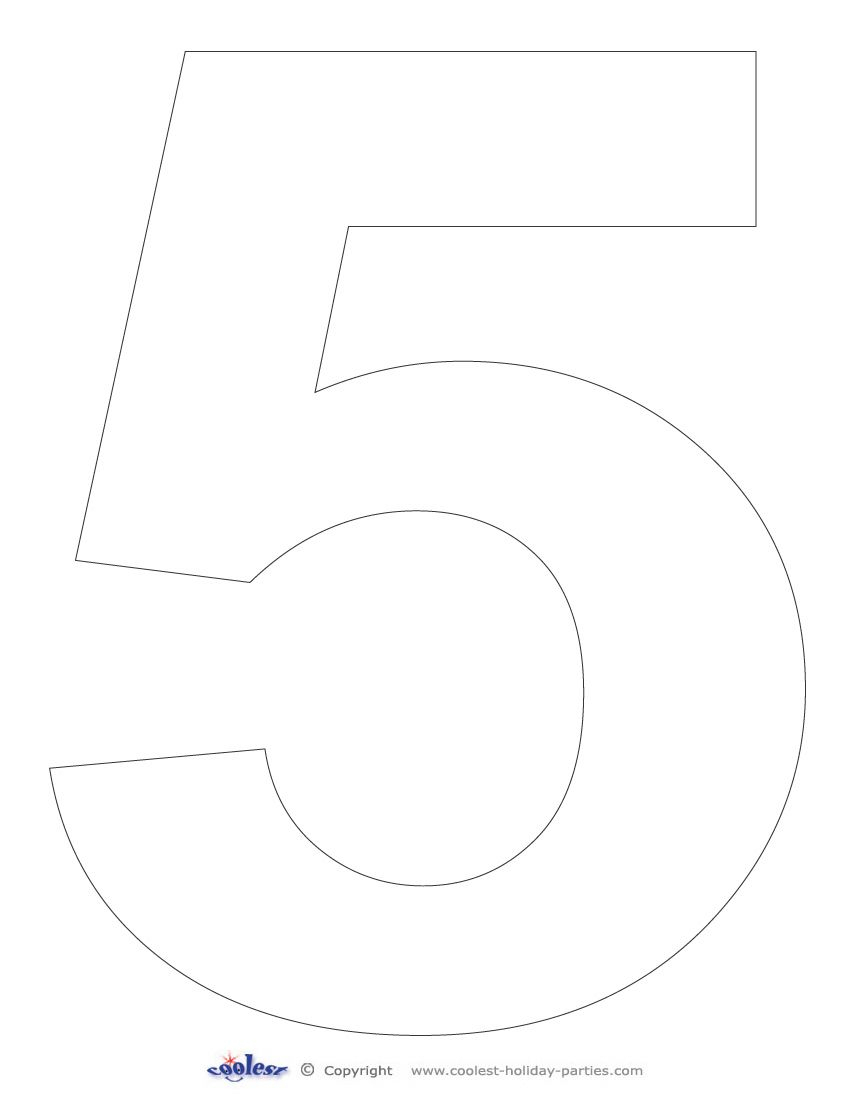 Printable Number 5 - Coolest Free Printables | Wiskunde/syfers - Free Printable Number Stencils