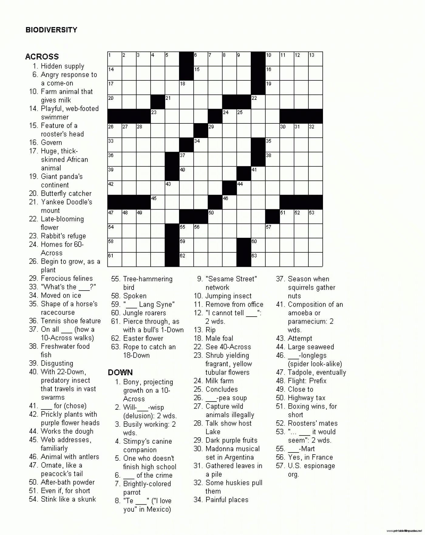 Printable Number Puzzles Fill In Puzzle Crosswords Crossword Medium - Free Printable Crosswords Medium