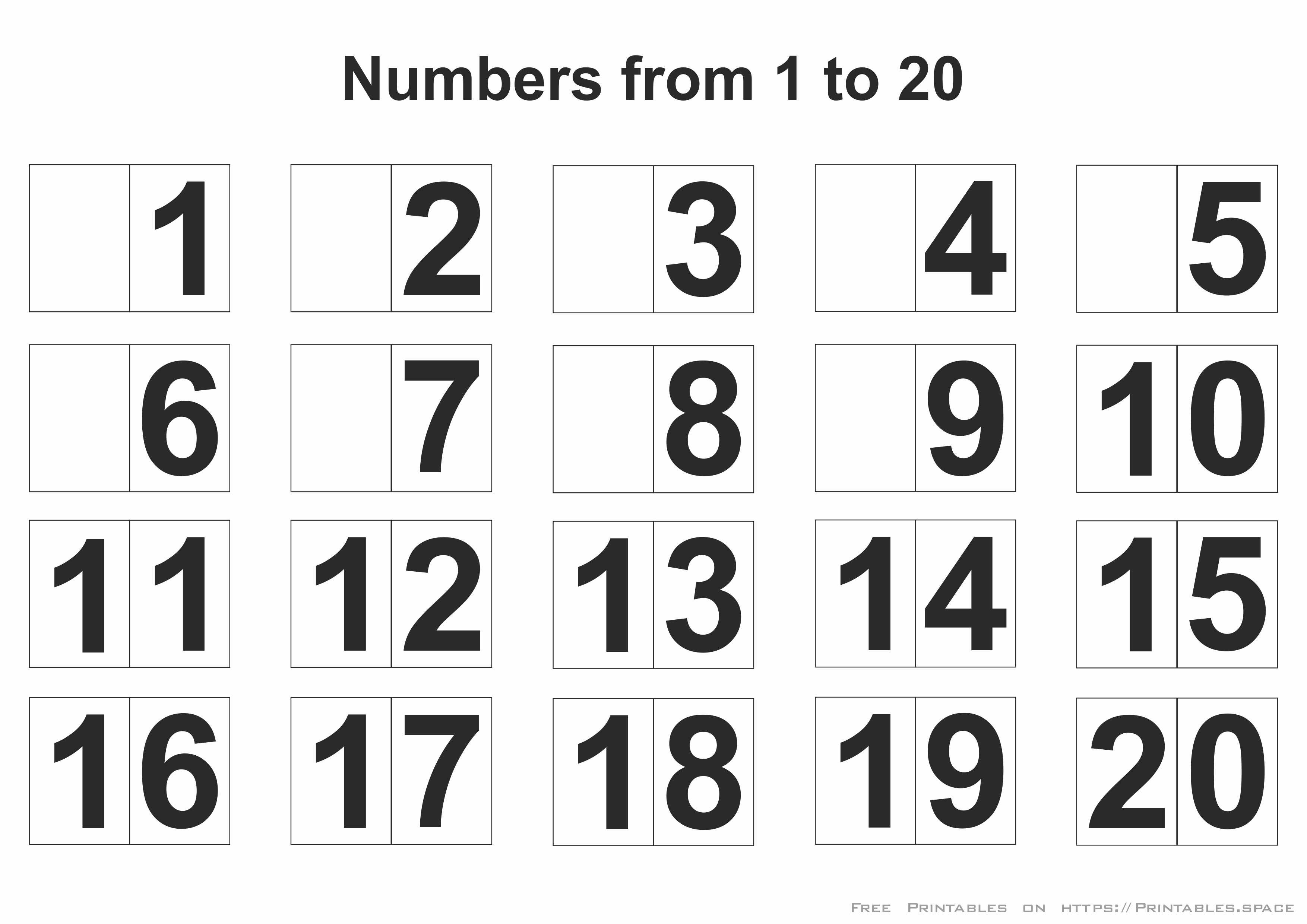 Printable Numbers 1-20 - Free Printables - Free Printable Numbers 1 20