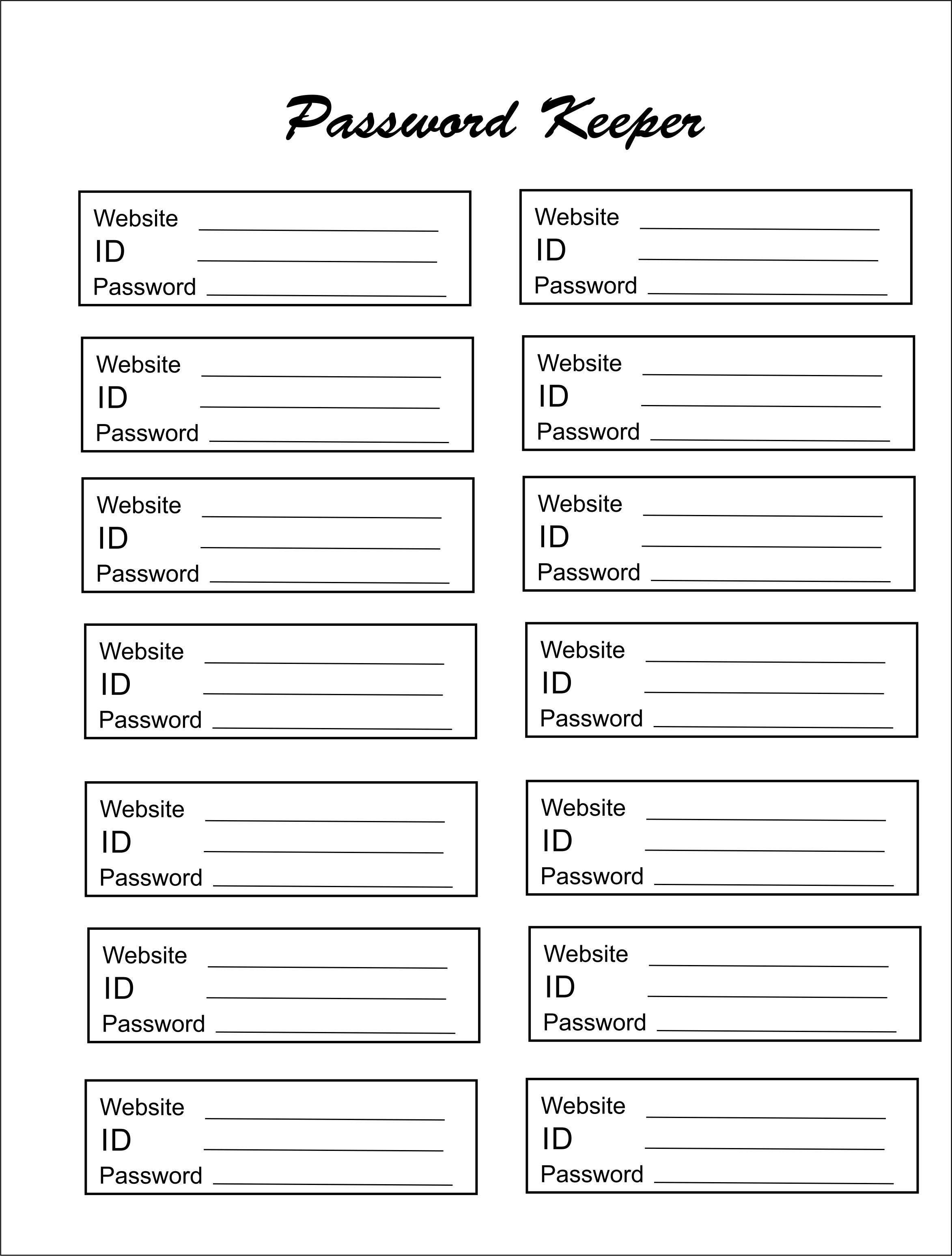 Printable Password Keeper | Printable! | Password Keeper, Computer - Free Printable Password Keeper