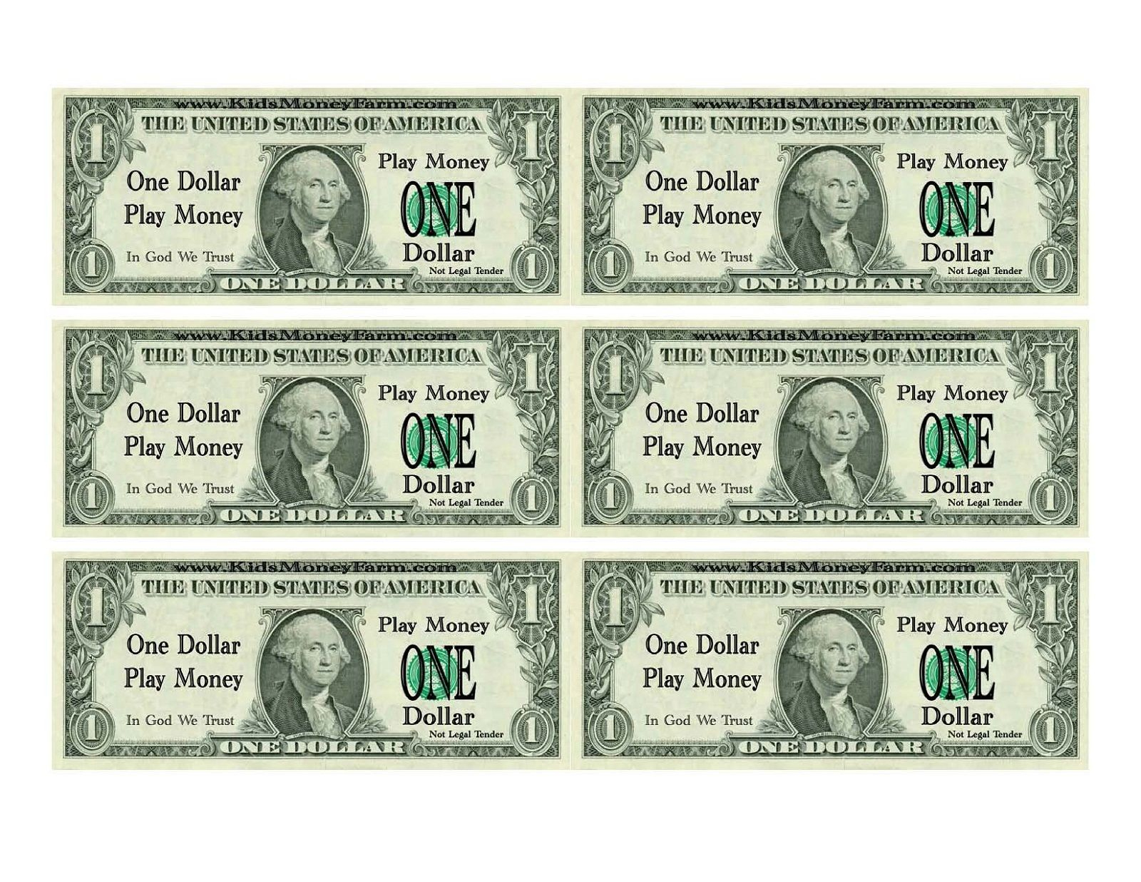 Printable Play Money For Kids | Printable | Printable Play Money - Free Printable Dollar Bill Template