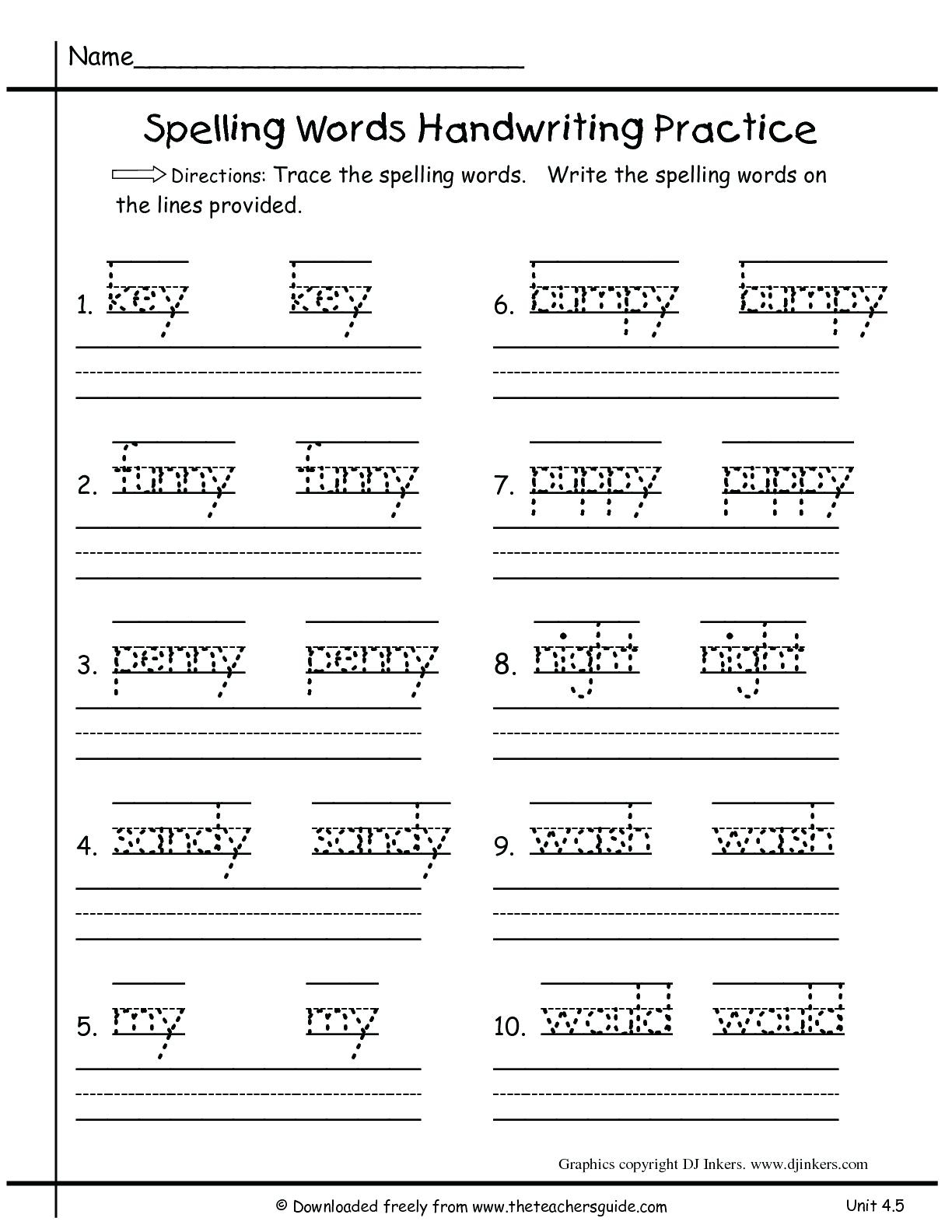 Printable Practice Writing Sheets Handwriting Practice For Kids - Free Printable Writing Sheets