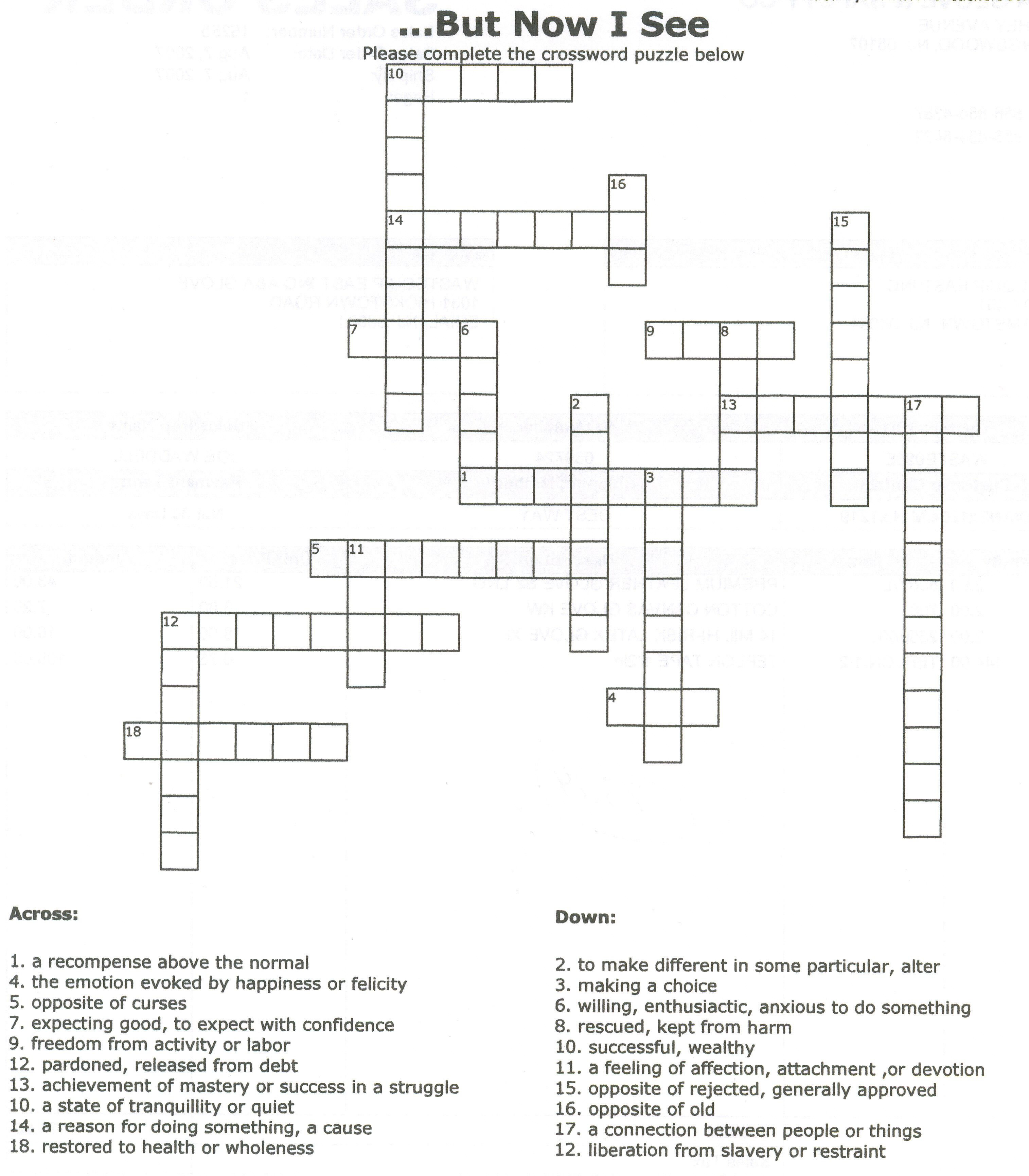 Printable Puzzles For Adults | Free Printable Crossword Puzzle For - Free Printable Puzzles For Adults