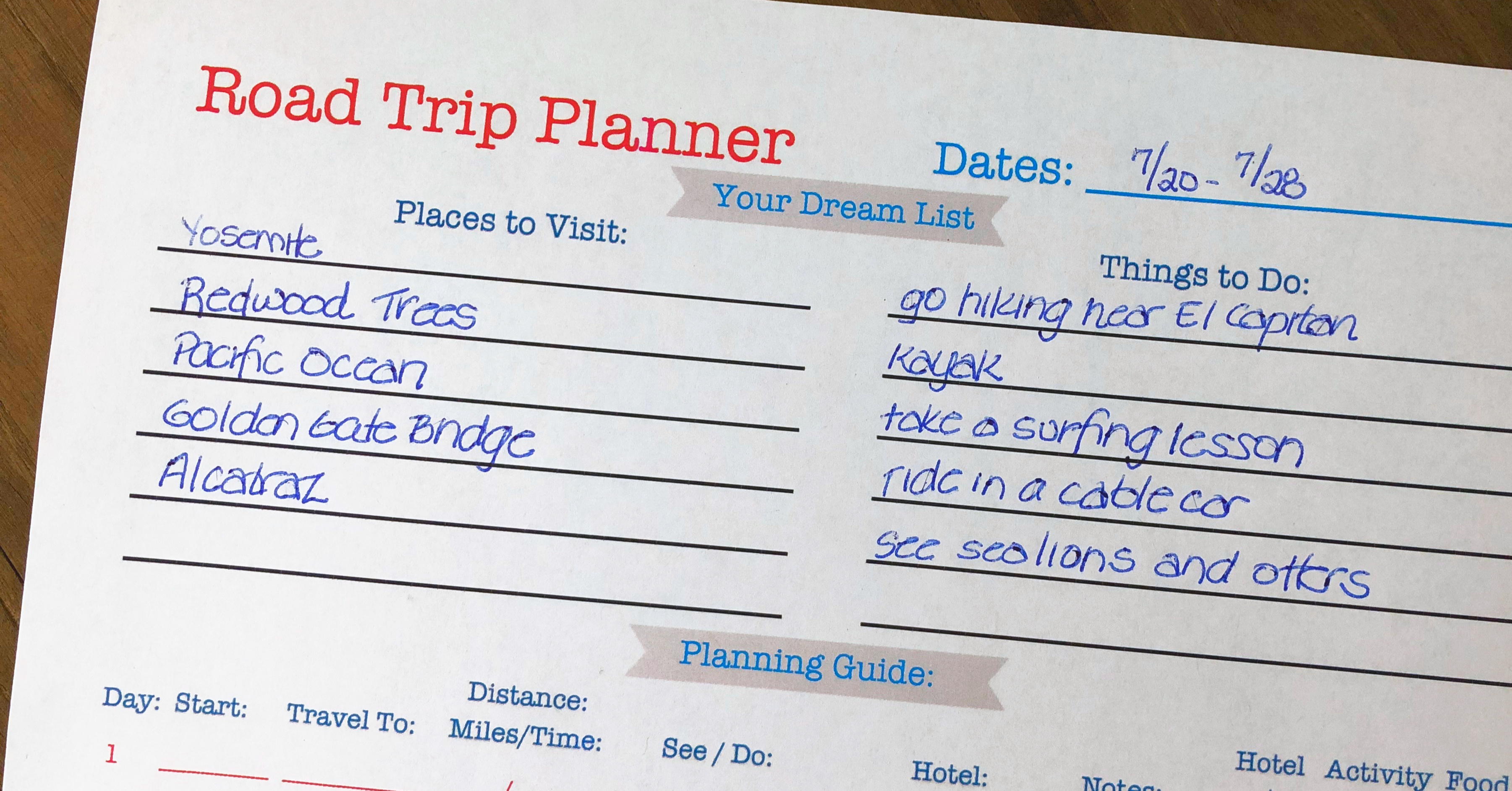 Printable Road Trip Planner! - Momof6 - Free Printable Road Trip Planner