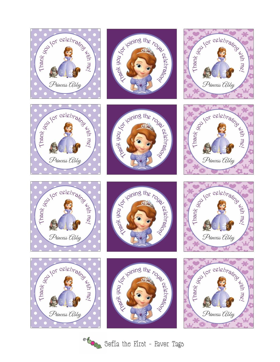 Printable Sofia The First Stickers Or Gift Tags (Great To Be Used As - Sofia The First Cupcake Toppers Free Printable