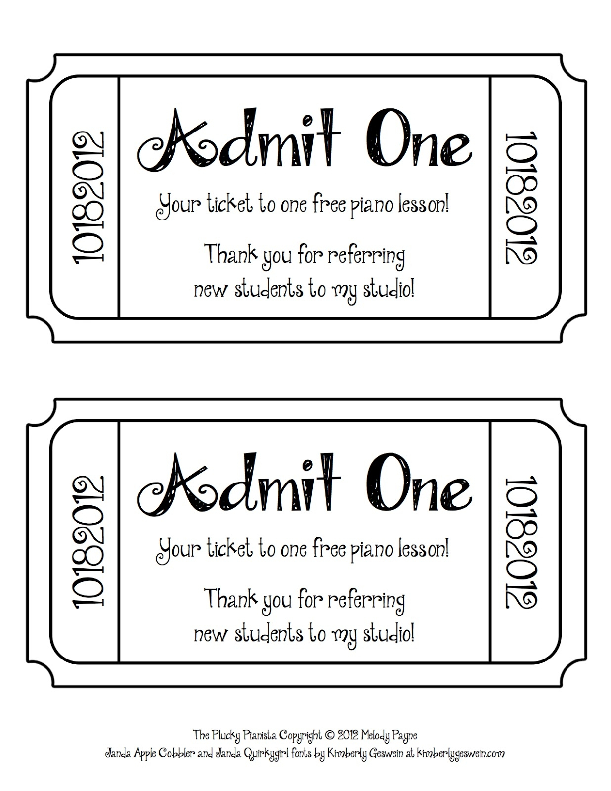 Printable Ticket Template Free Ticket Template Free Ticket Templates - Free Printable Admission Ticket Template