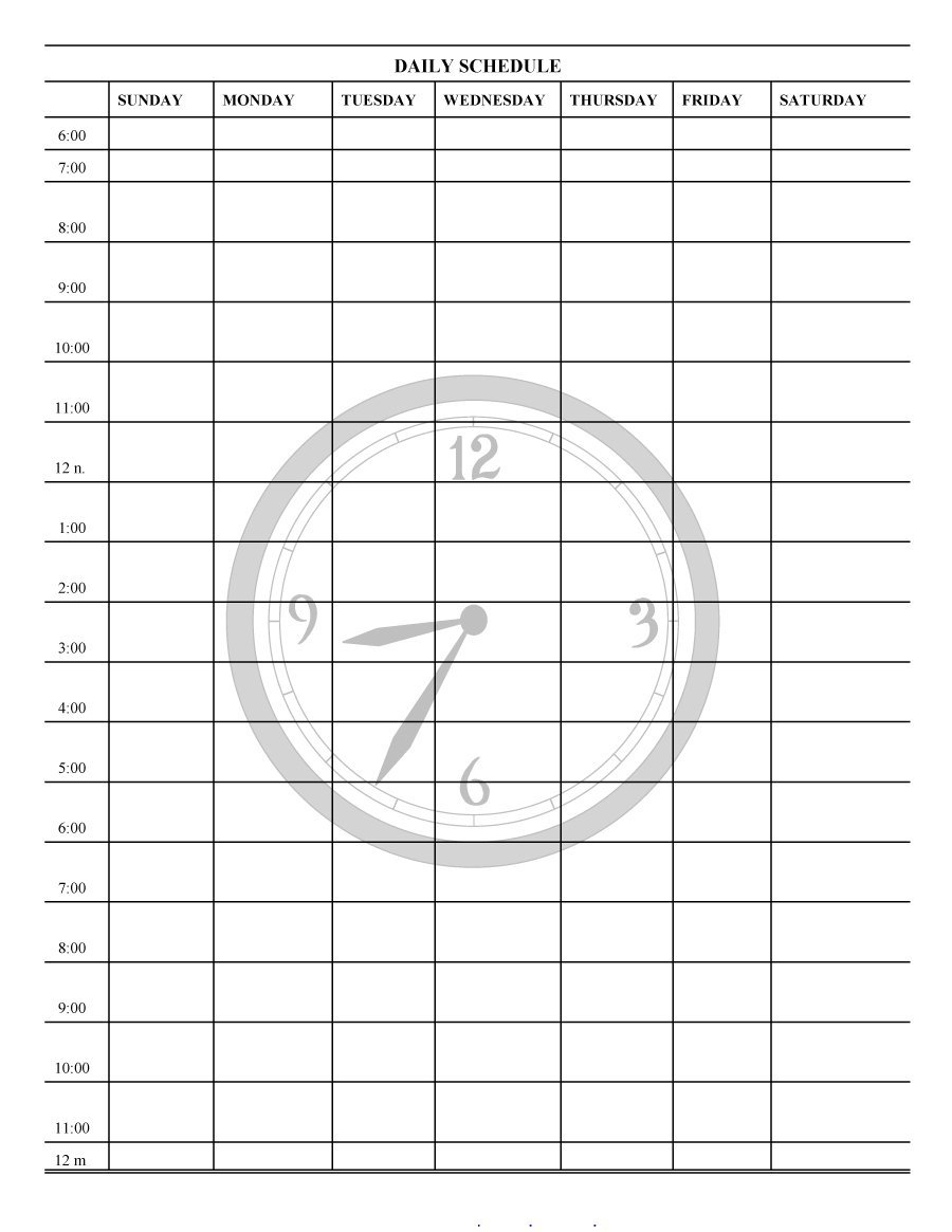 Printable Time Schedule Template Daily Planner Templates Free Lab - Free Printable Schedule