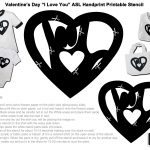 Printable Valentine's Day Activity With Sign Language   Free Printable Valentine&#039;s Day Stencils