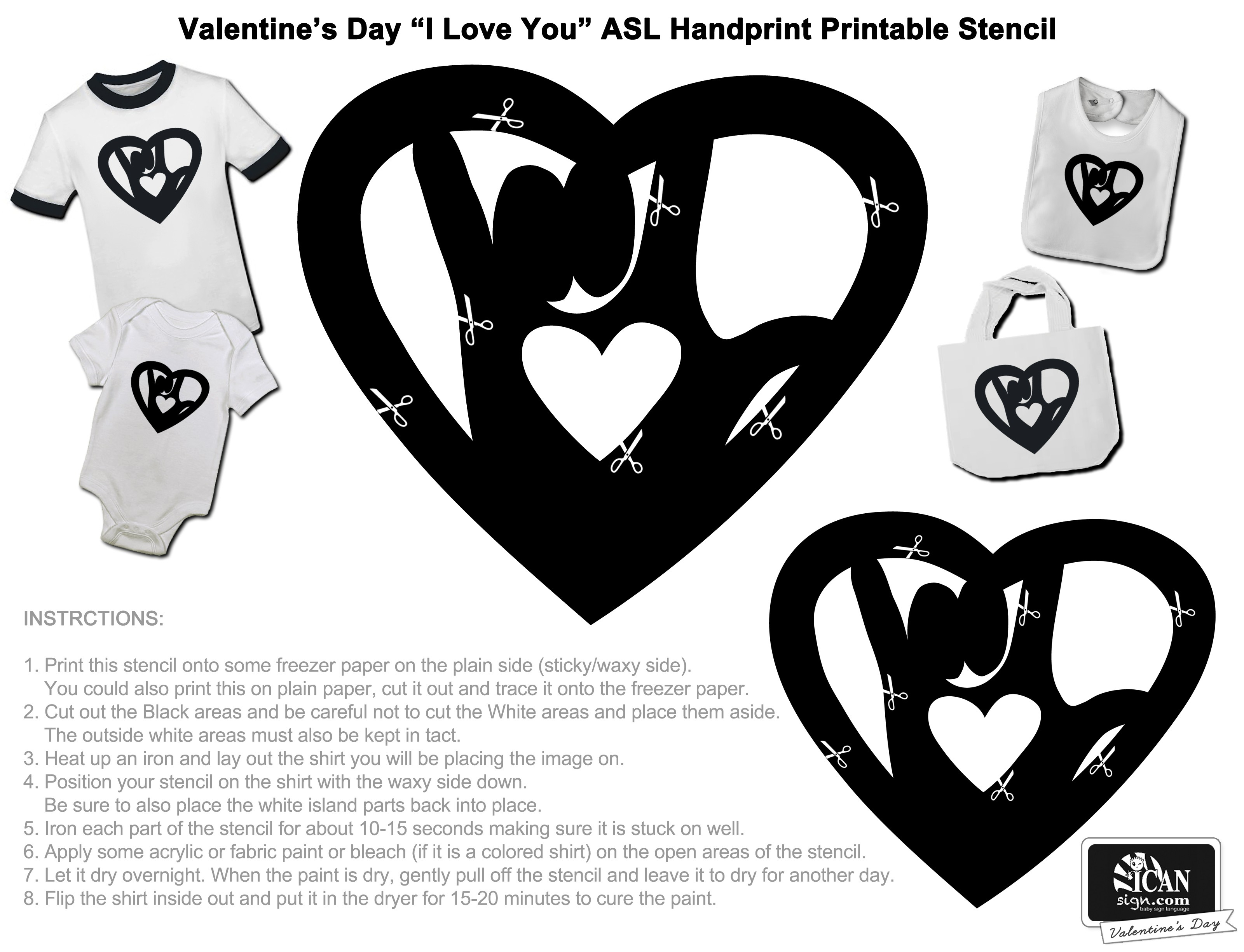 Printable Valentine&amp;#039;s Day Activity With Sign Language - Free Printable Valentine&amp;amp;#039;s Day Stencils