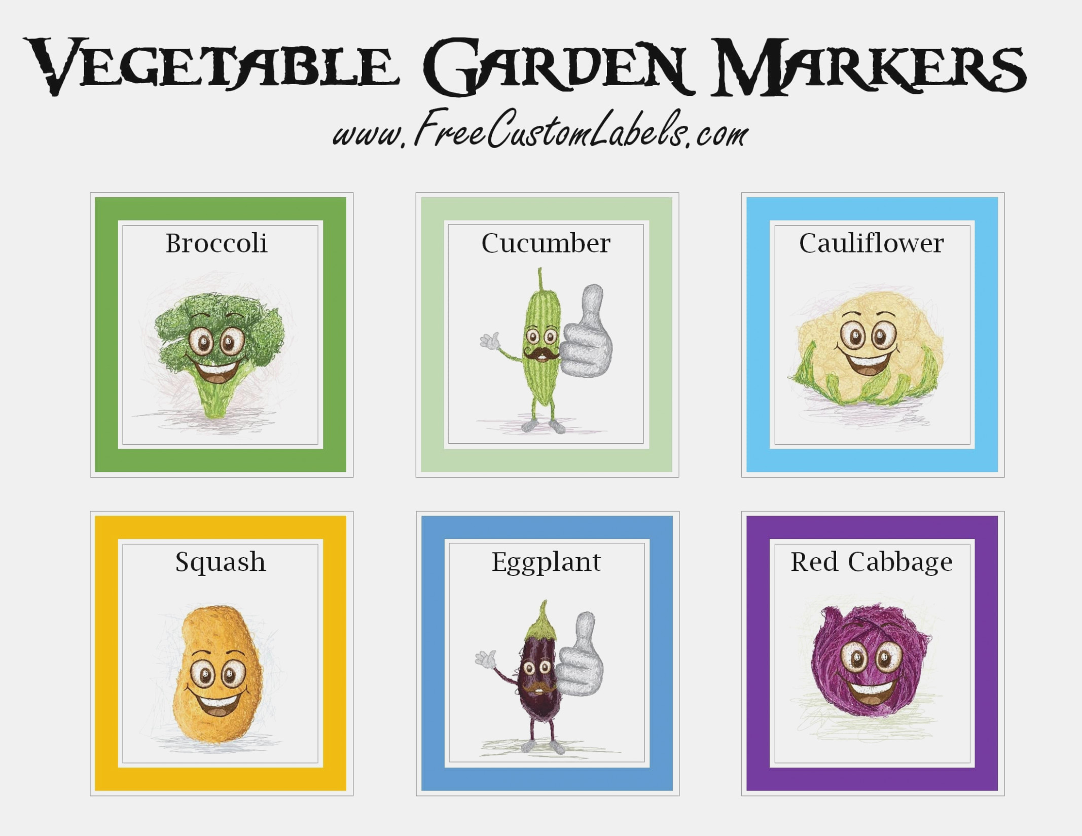 Printable Vegetable Garden Markers | Free Instant Download - Free Printable Plant Labels