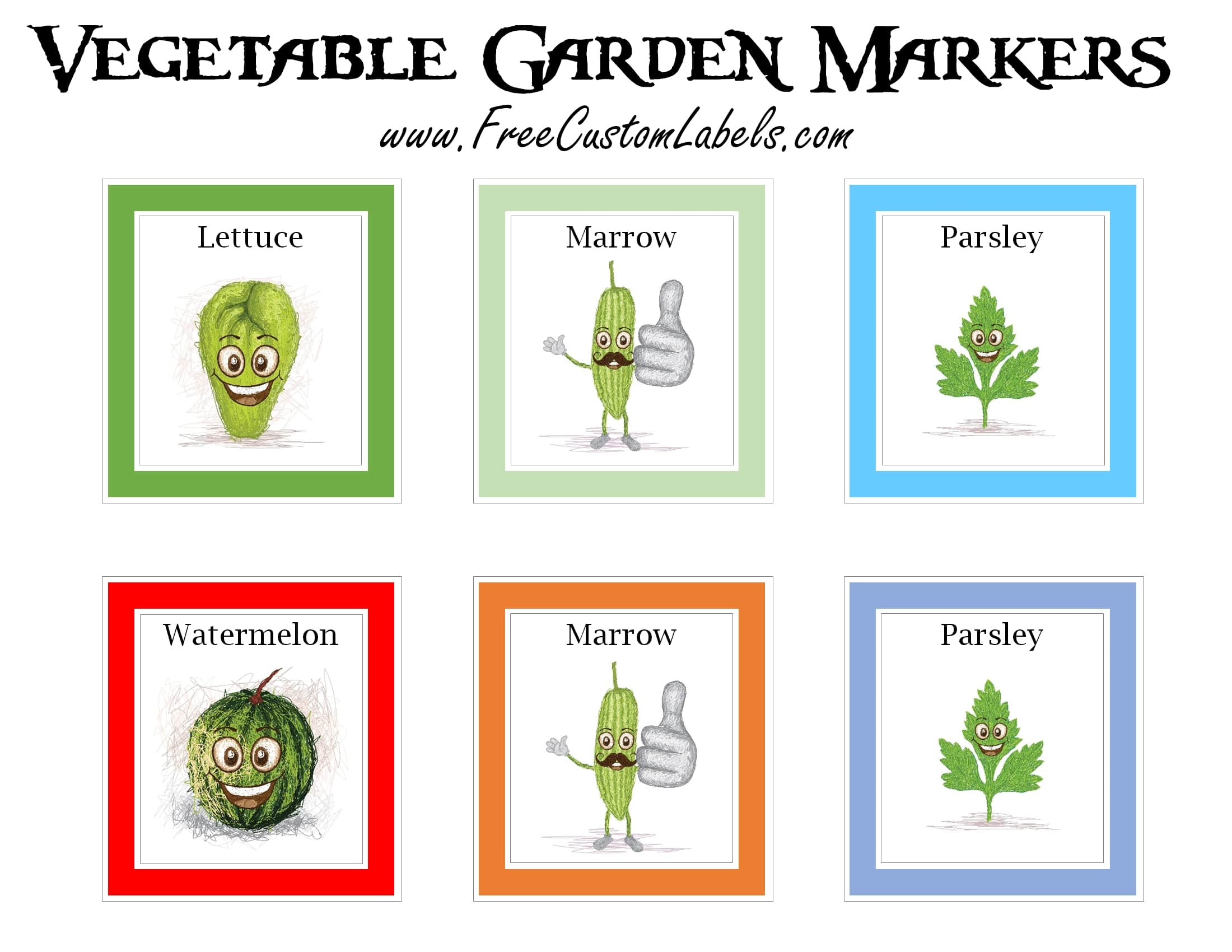 Printable Vegetable Garden Markers | Free Instant Download - Free Printable Plant Labels