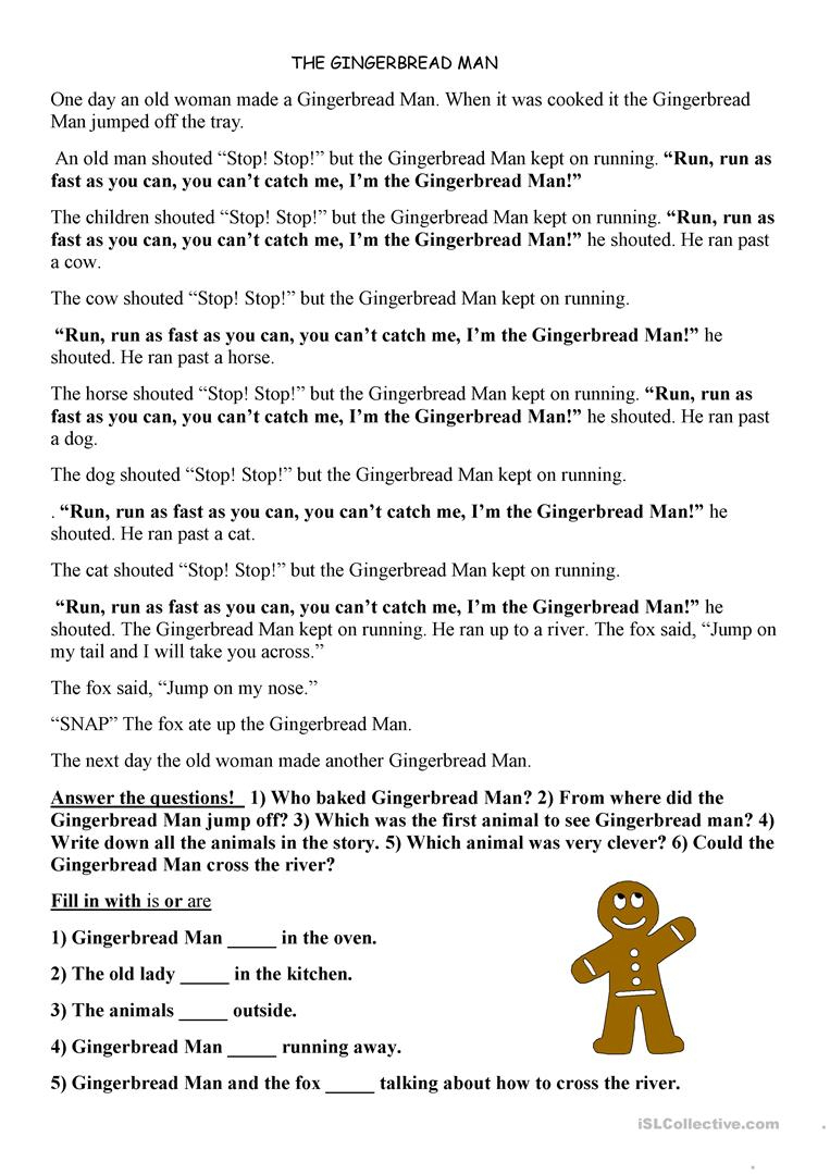 Free Printable Version Of The Gingerbread Man Story - Free Printable