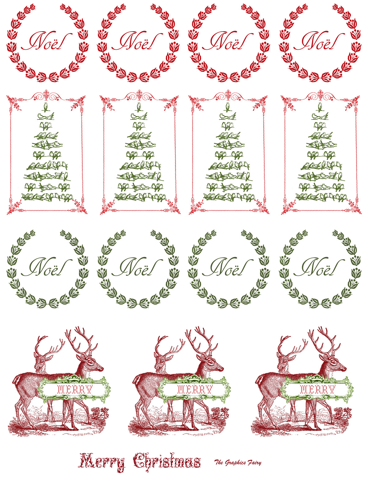 Printable - Vintage Christmas Stickers - The Graphics Fairy - Free Printable Holiday Stickers