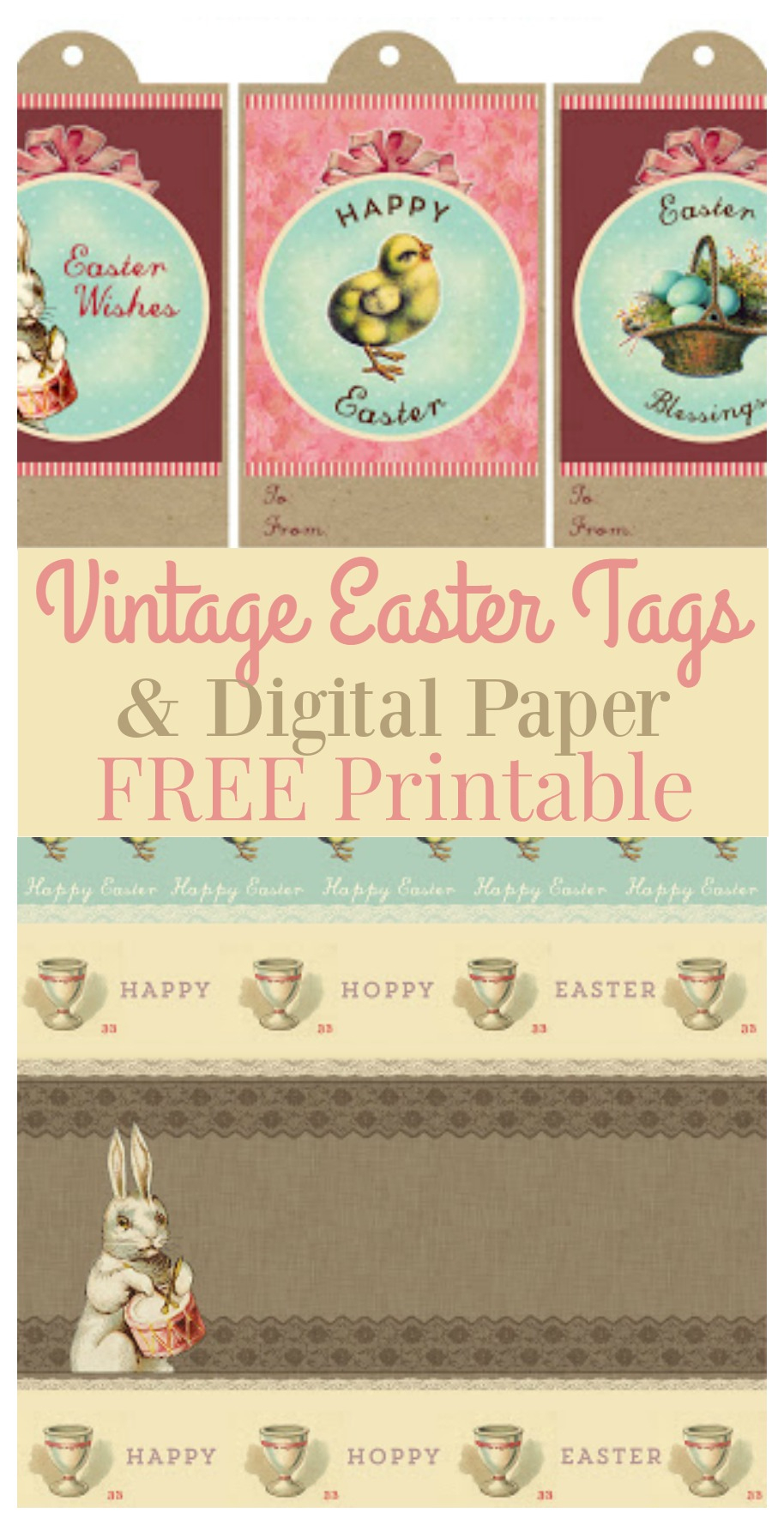 Printable Vintage Easter Gift Tags &amp;amp; Digital Paper - The Graphics Fairy - Free Printable Vintage Pictures