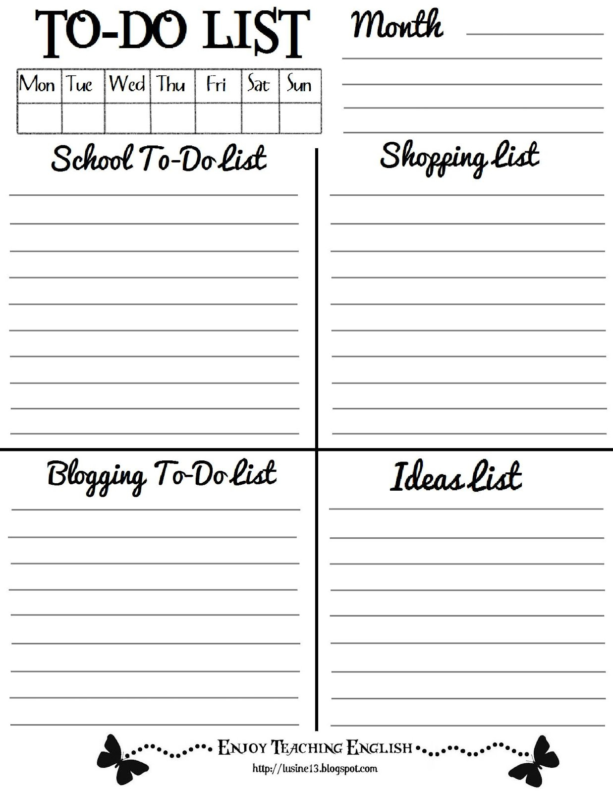 Printable Weekly To Do List Template | World Of Example Editable - To Do Template Free Printable