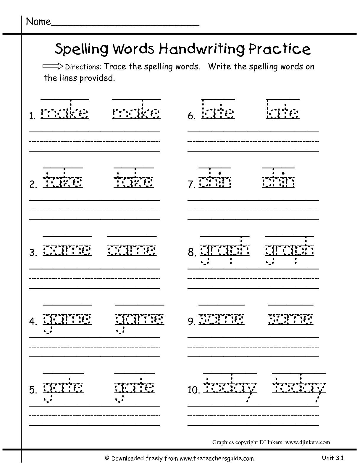 Printable Writing Sheets For First Graders - 6.14.hus-Noorderpad.de • - Free Printable Handwriting Paper For First Grade