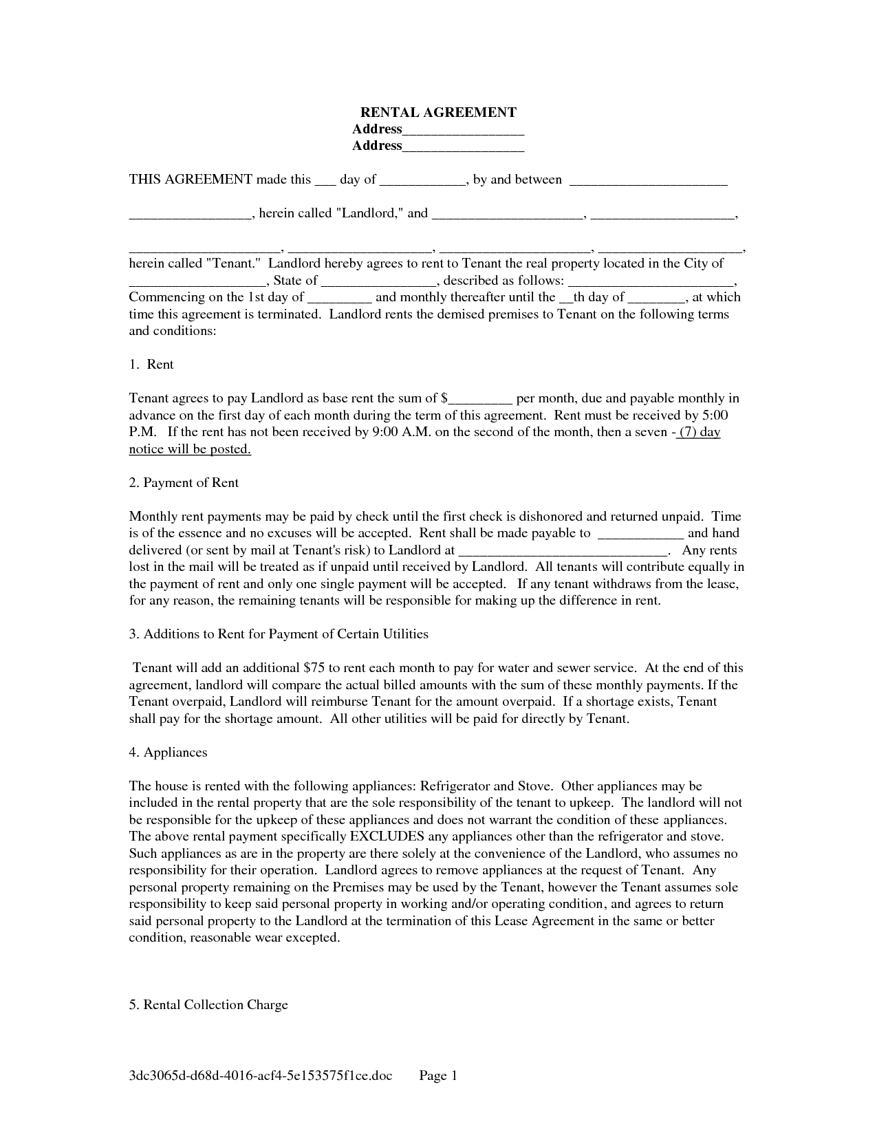 Property California Rental Agreement Template Free | Property - Blank Lease Agreement Free Printable