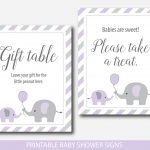 Purple Elephant Baby | Www.topsimages   Free Printable Baby Shower Table Signs