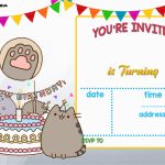 Pusheen Birthday Invitations | Birthdaybuzz   Free Printable Water Park Birthday Invitations