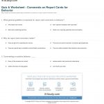 Quiz & Worksheet   Comments On Report Cards For Behavior | Study   Free Printable Report Card Comments
