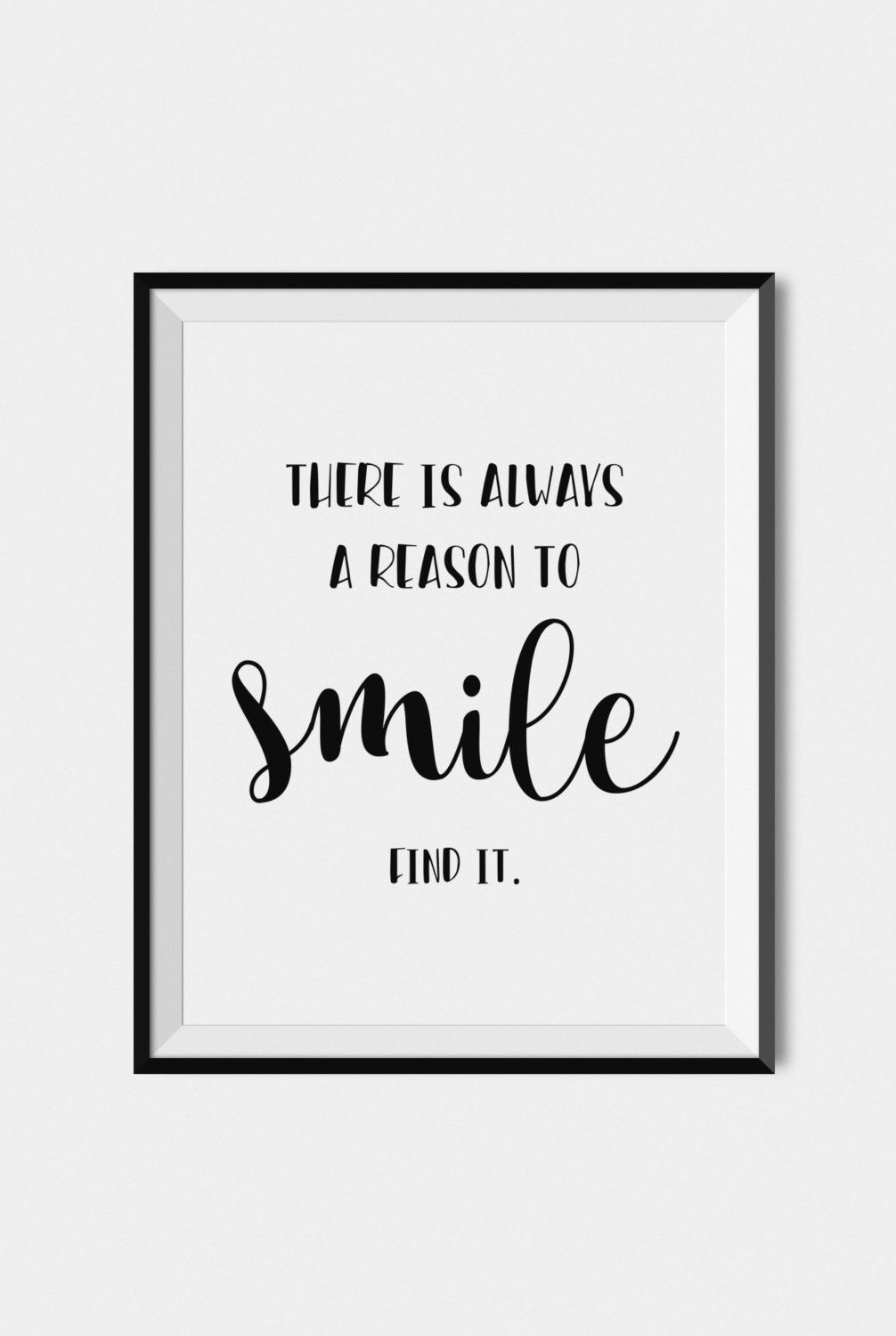 Quote Print Smile, Digital Download Art, Printable Wall Art, Black - Free Printable Smile Your On Camera Sign