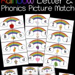Rainbow Letter And Phonics Picture Match Free Printable     Free Printable Rainbow Letters