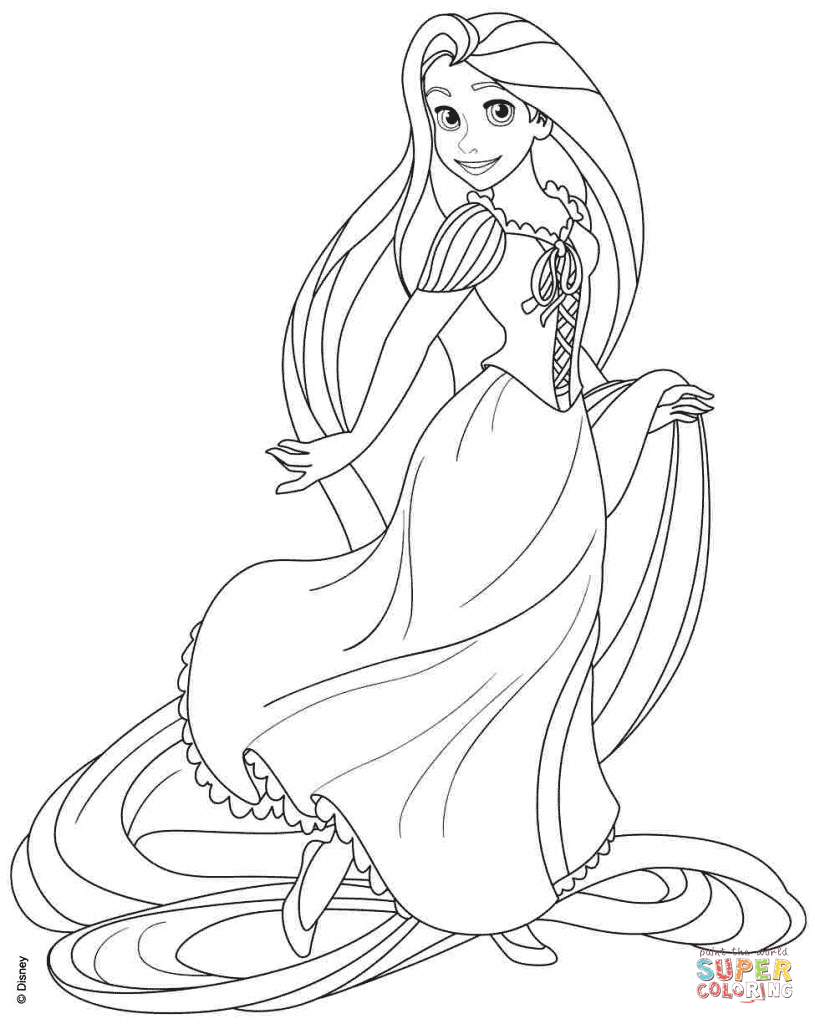 Rapunzel From Disney Tangled Coloring Page | Free Printable Coloring - Free Printable Tangled