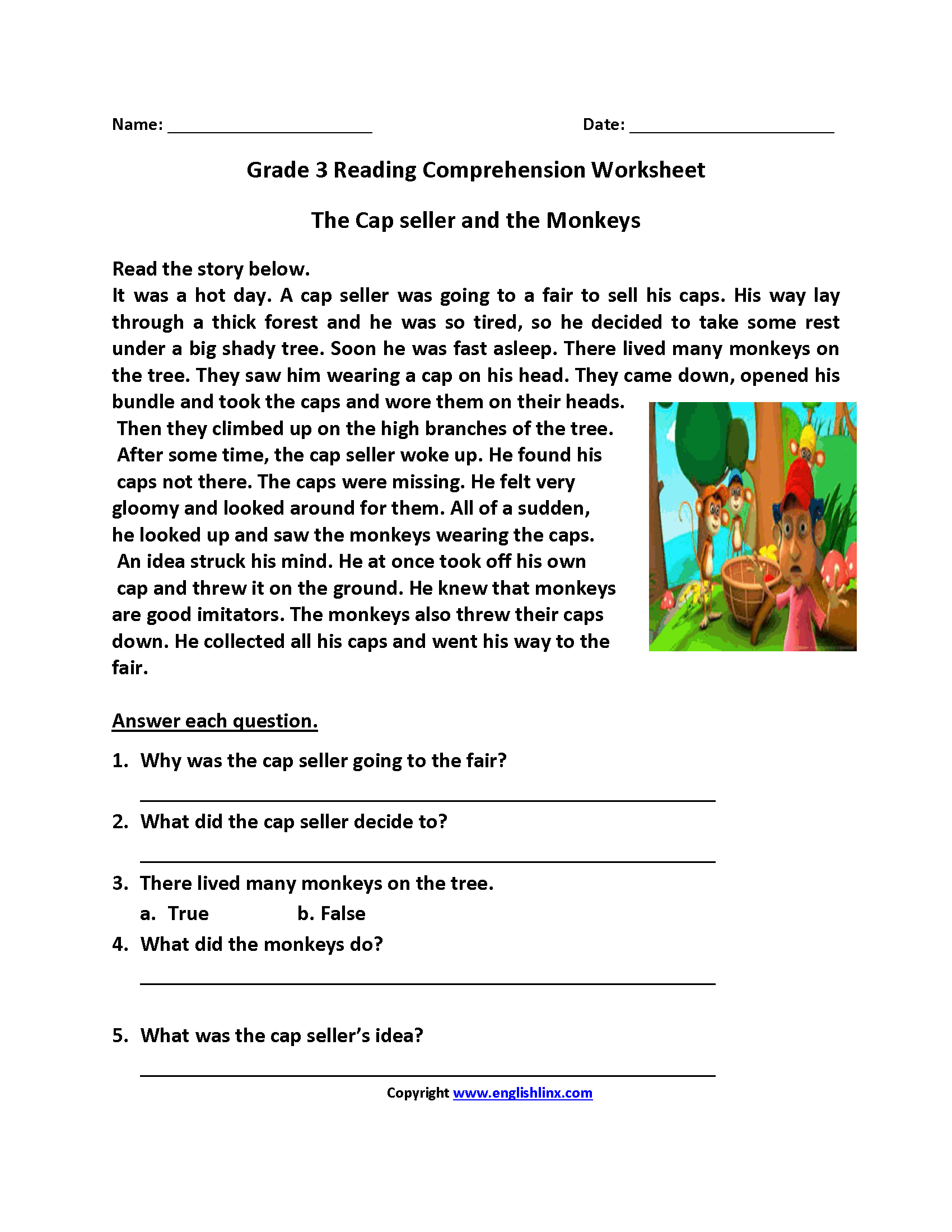 Reading Worksheets | Third Grade Reading Worksheets - Free Printable 3Rd Grade Reading Worksheets
