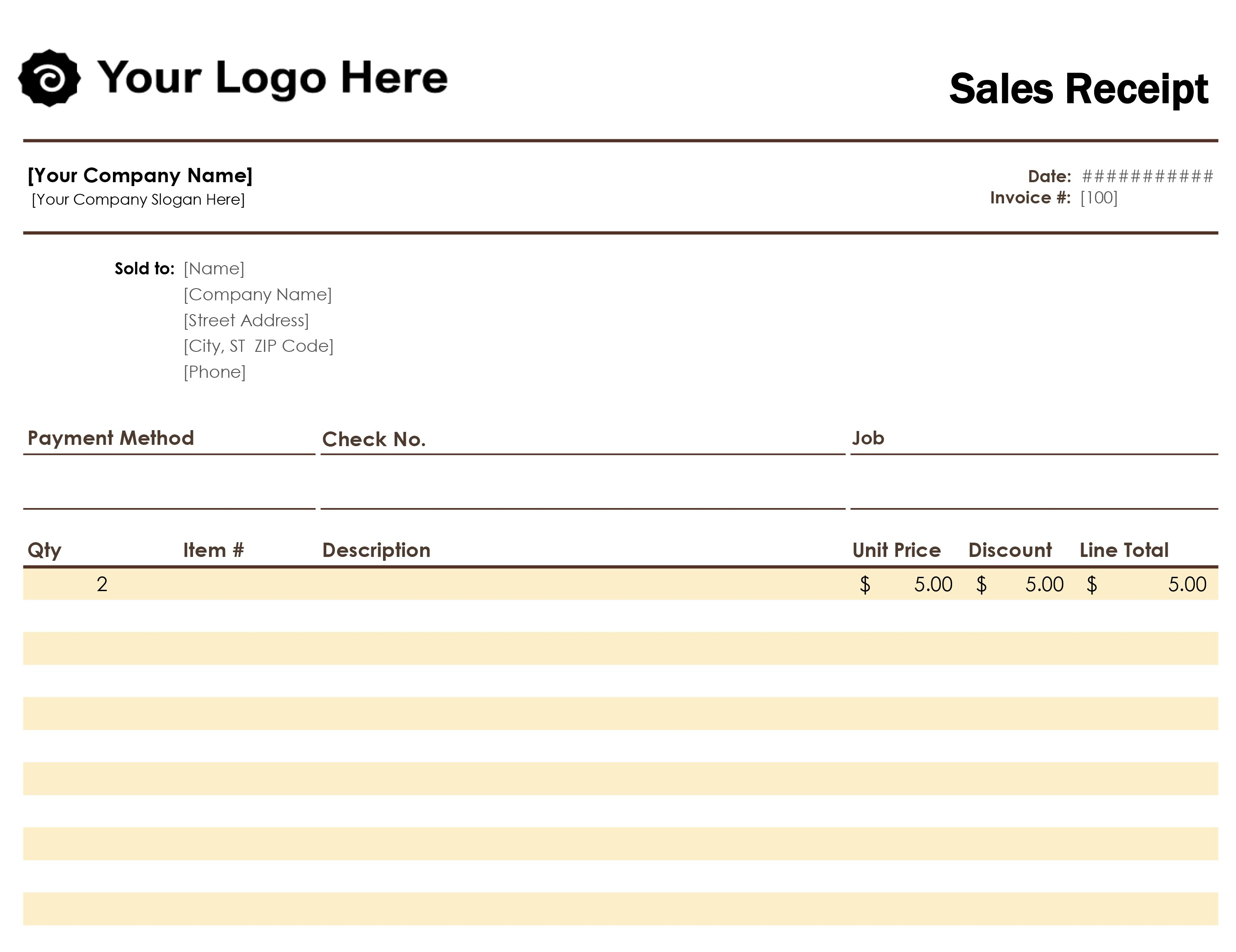 Receipts - Office - Free Printable Sales Receipts Online