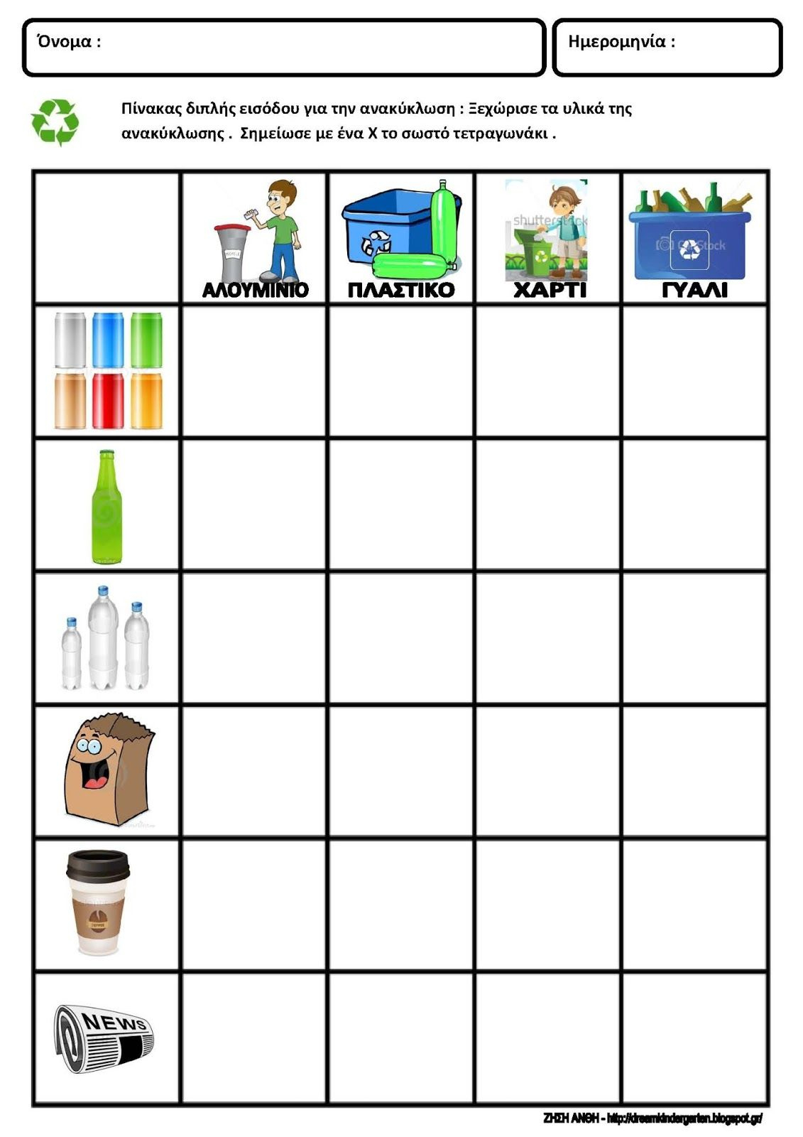 Recycling Worksheets - Math For Kindergarten | Pyp - Sharing The - Free Printable Recycling Worksheets