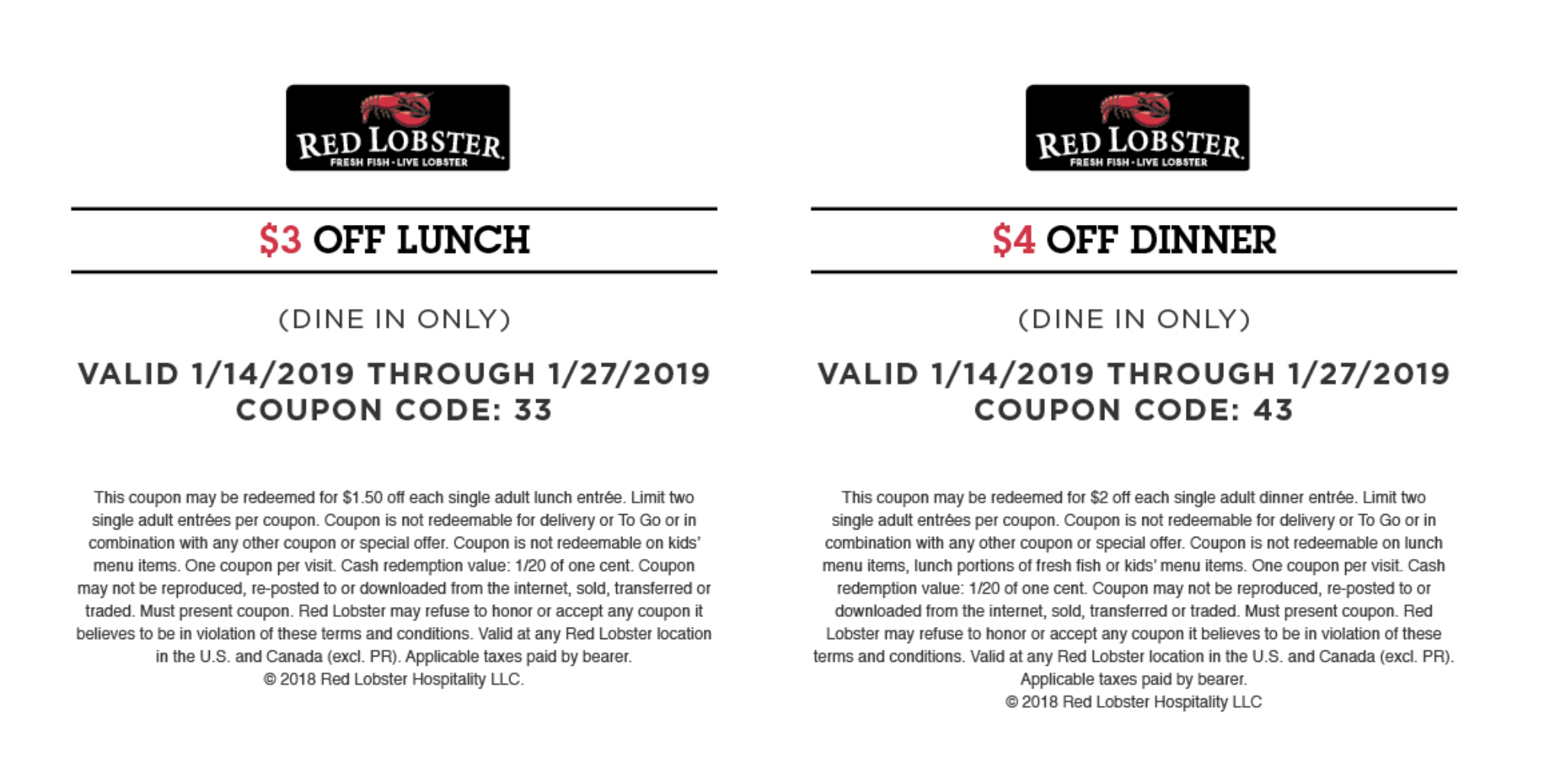 Red Lobster Coupons (Printable Coupons &amp;amp; Mobile) - 2019 - Free Printable Red Lobster Coupons