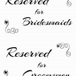 Reserved Seating Signs Template Unique Free Printable Reserved   Free Printable Wedding Signs