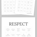 Respect Bingo | Counselor Ideas | Pinterest | Free Printable Bingo   Free Printable Self Esteem Bingo