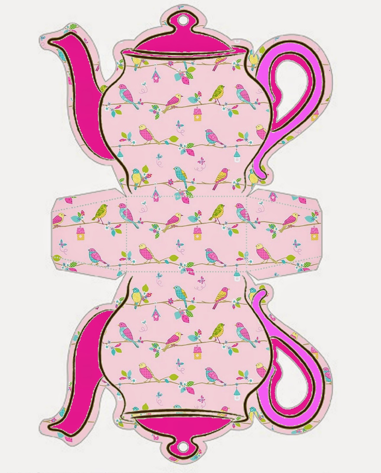 Retro Birds: Teapot Free Printable Box. | Oh My Fiesta! In English - Free Teapot Printable