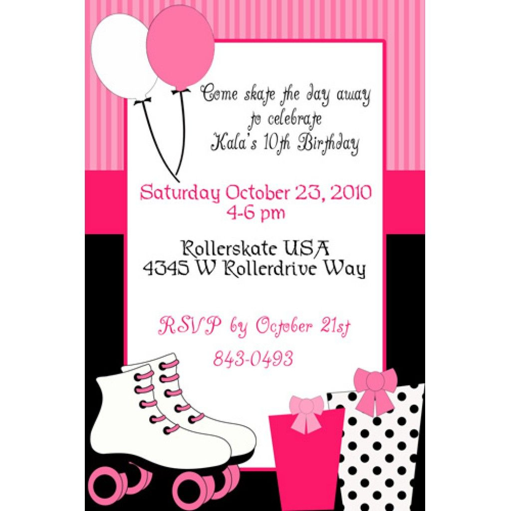 Roller Skating Party Invitation Template Free | Party | Roller - Free Printable Skateboard Birthday Party Invitations