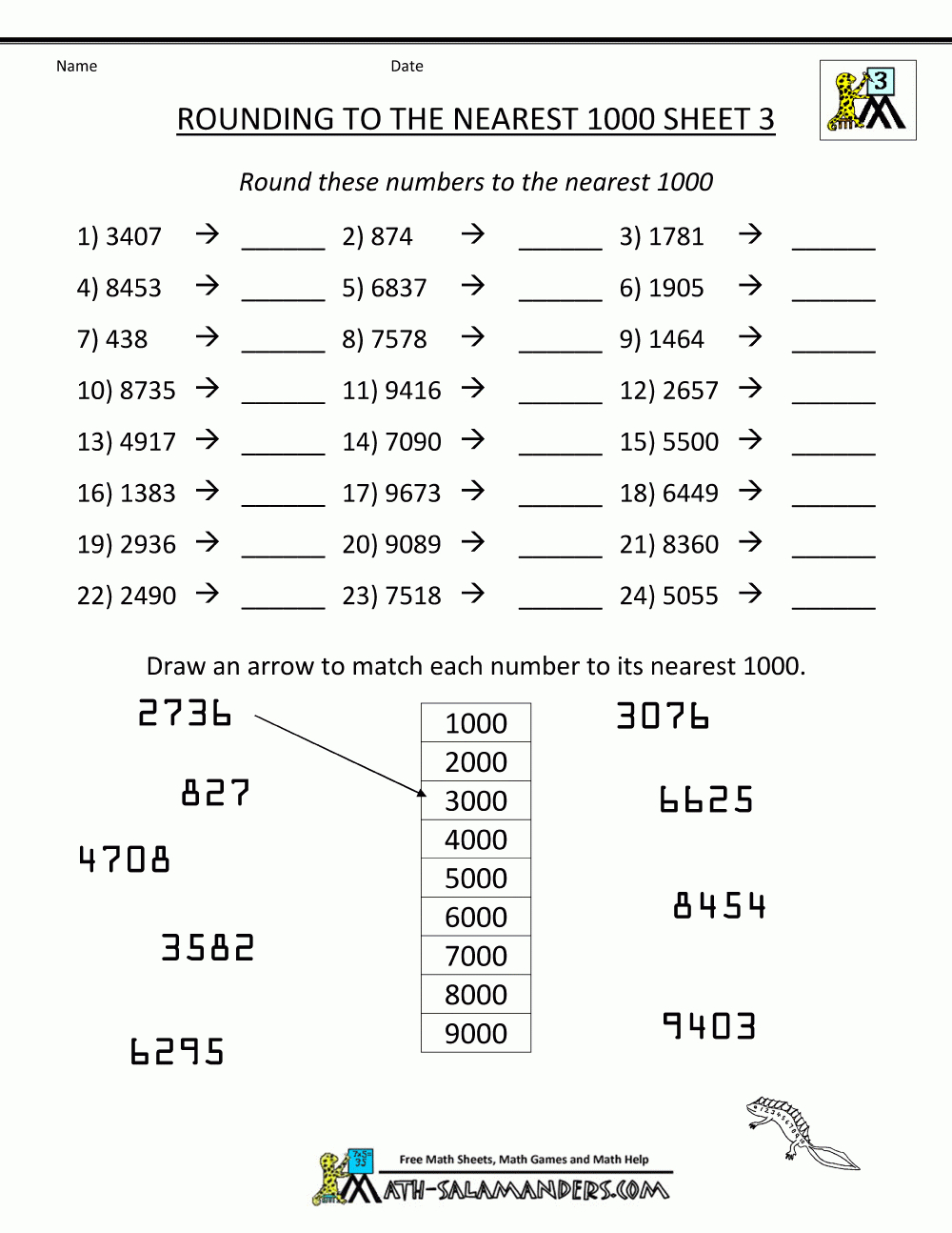 Rounding Numbers Worksheet Nearest 1000 3 | School | Pinterest - Free Printable 4Th Grade Rounding Worksheets