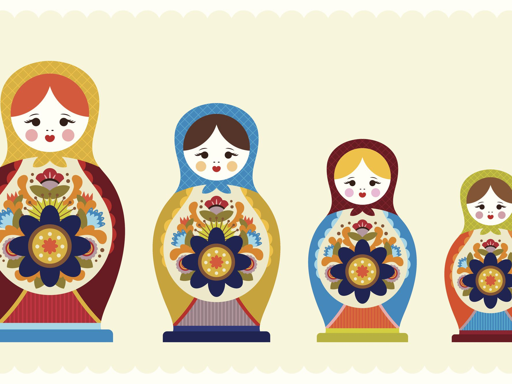 Russian Doll Template To Download And Print - Free Printable Paper Dolls From Around The World