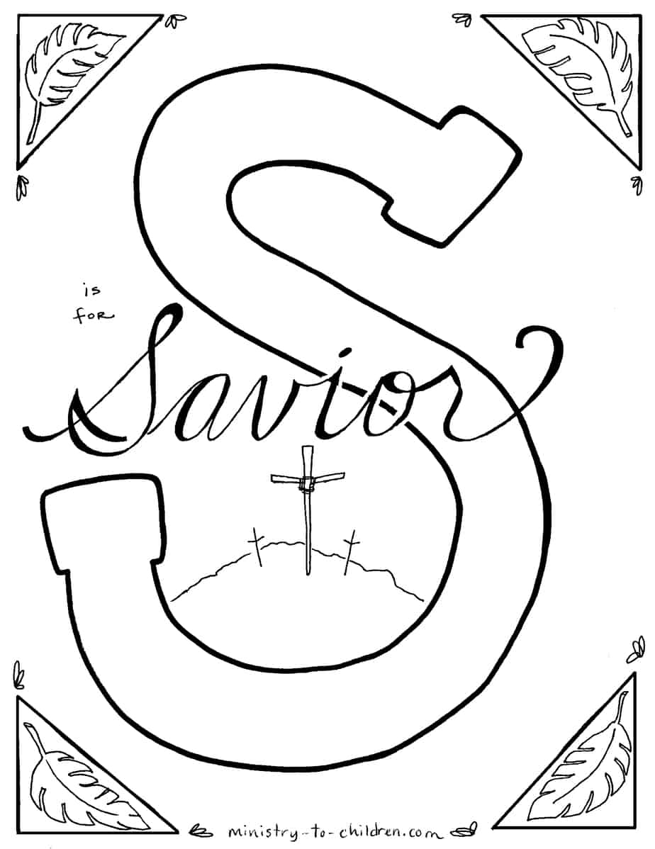 S Is For Savior&amp;quot; Bible Alphabet Coloring Page - Free Printable Children&amp;#039;s Bible Lessons