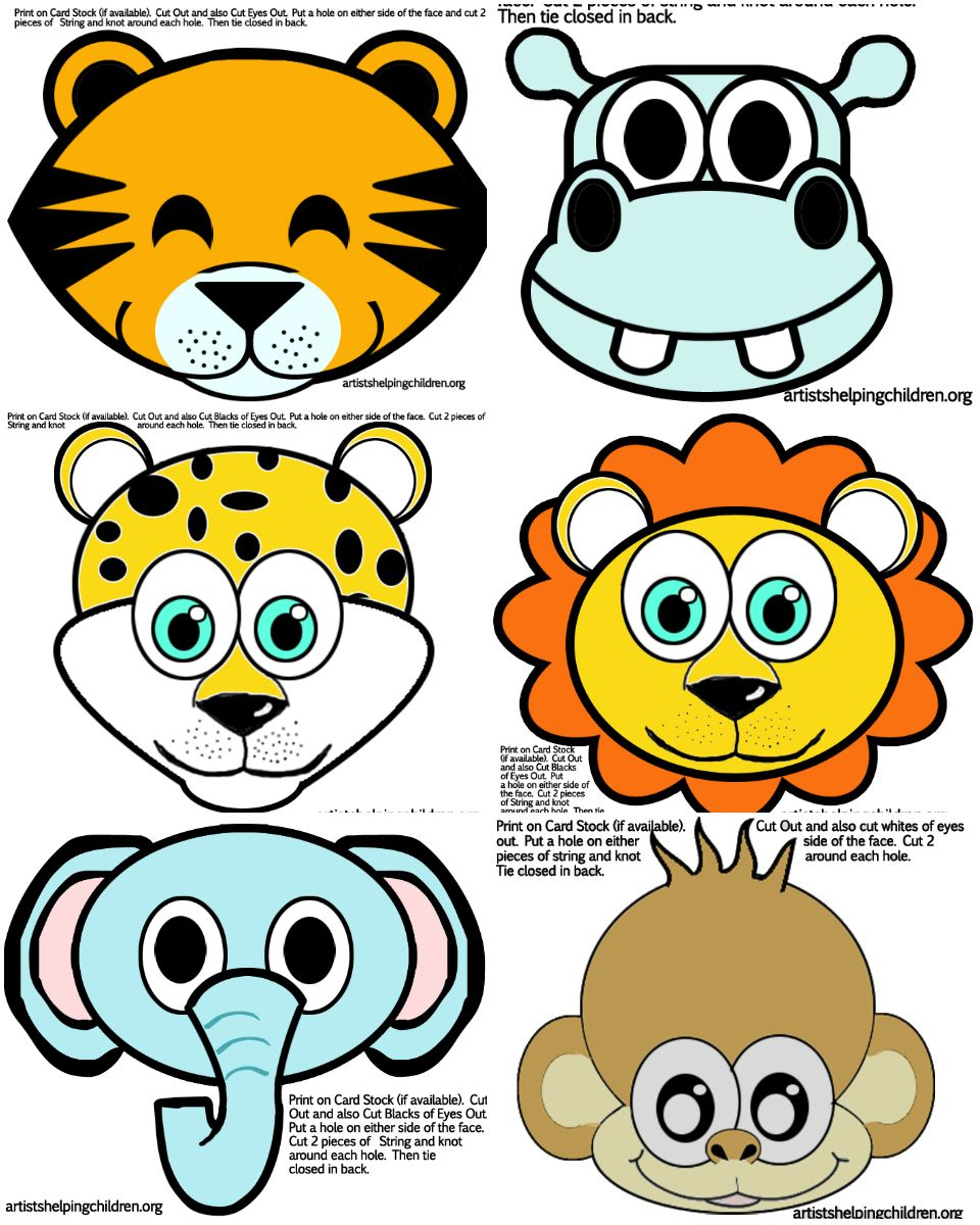 Safari / Jungle Themed First Birthday Party Part - Cheap Party - Animal Face Masks Printable Free