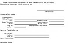 Free Printable Business Credit Application Form