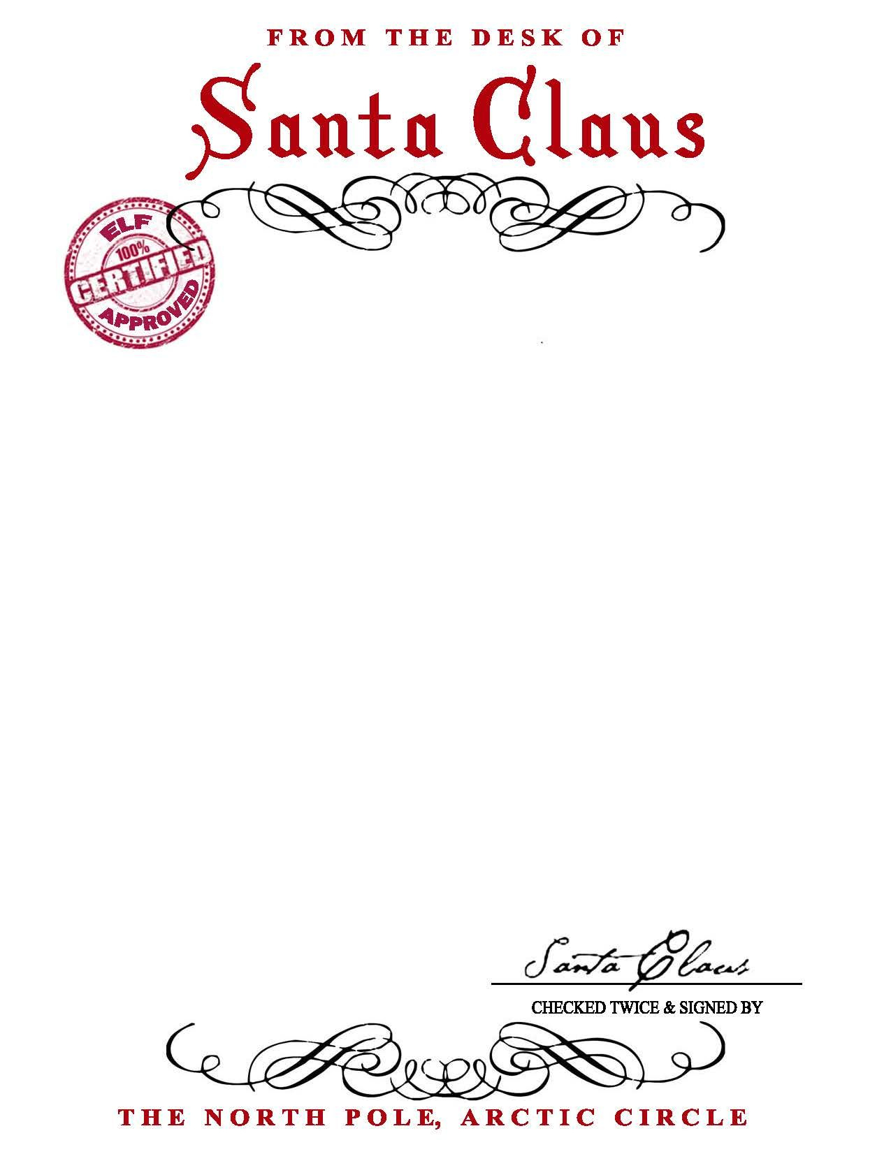 Santa Claus Letterhead.. Will Bring Lots Of Joy To Children - Free Printable Letter From Santa Template