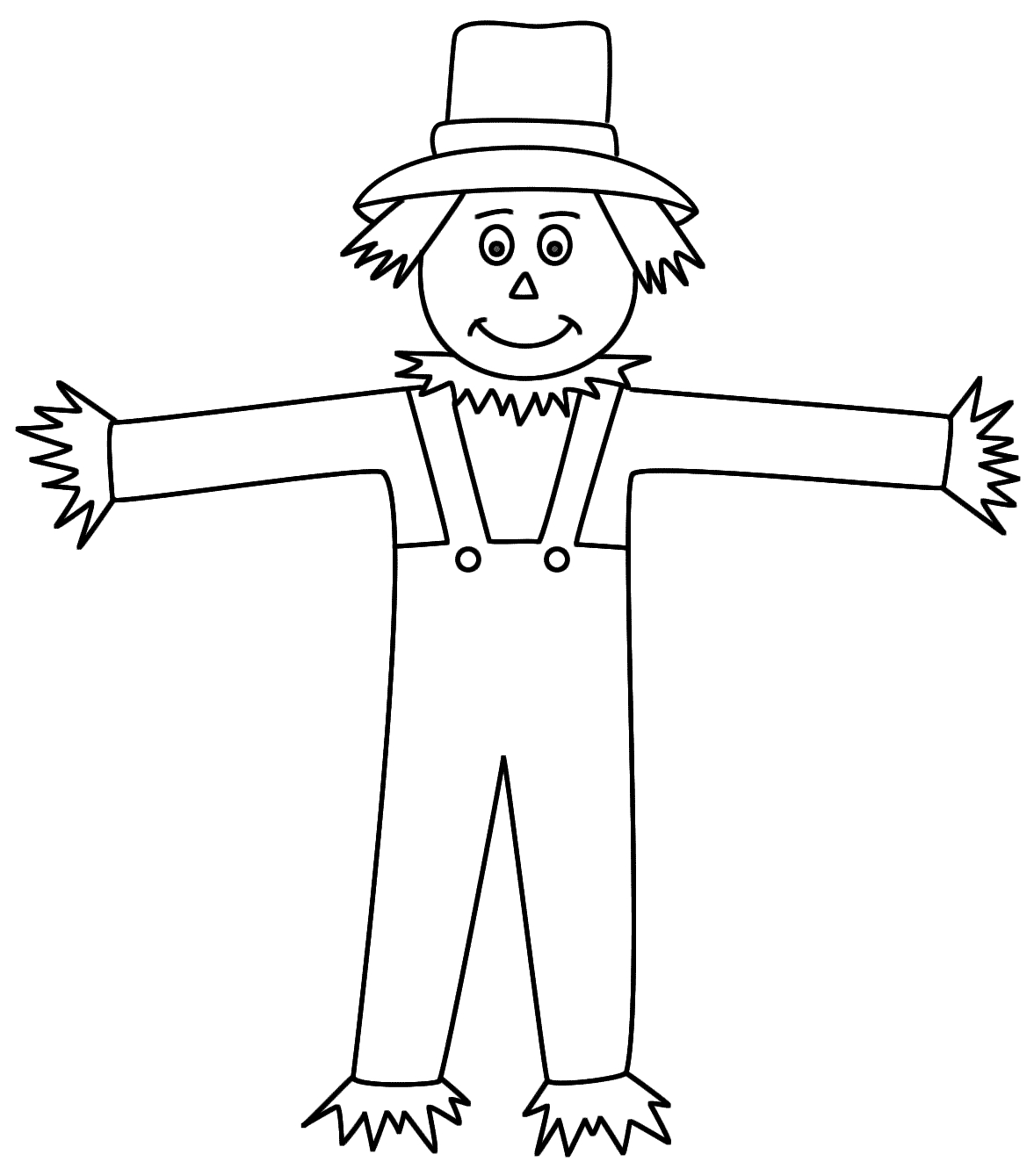 Scarecrow Coloring Pages For Preschoolers - Coloring Home - Free Scarecrow Template Printable