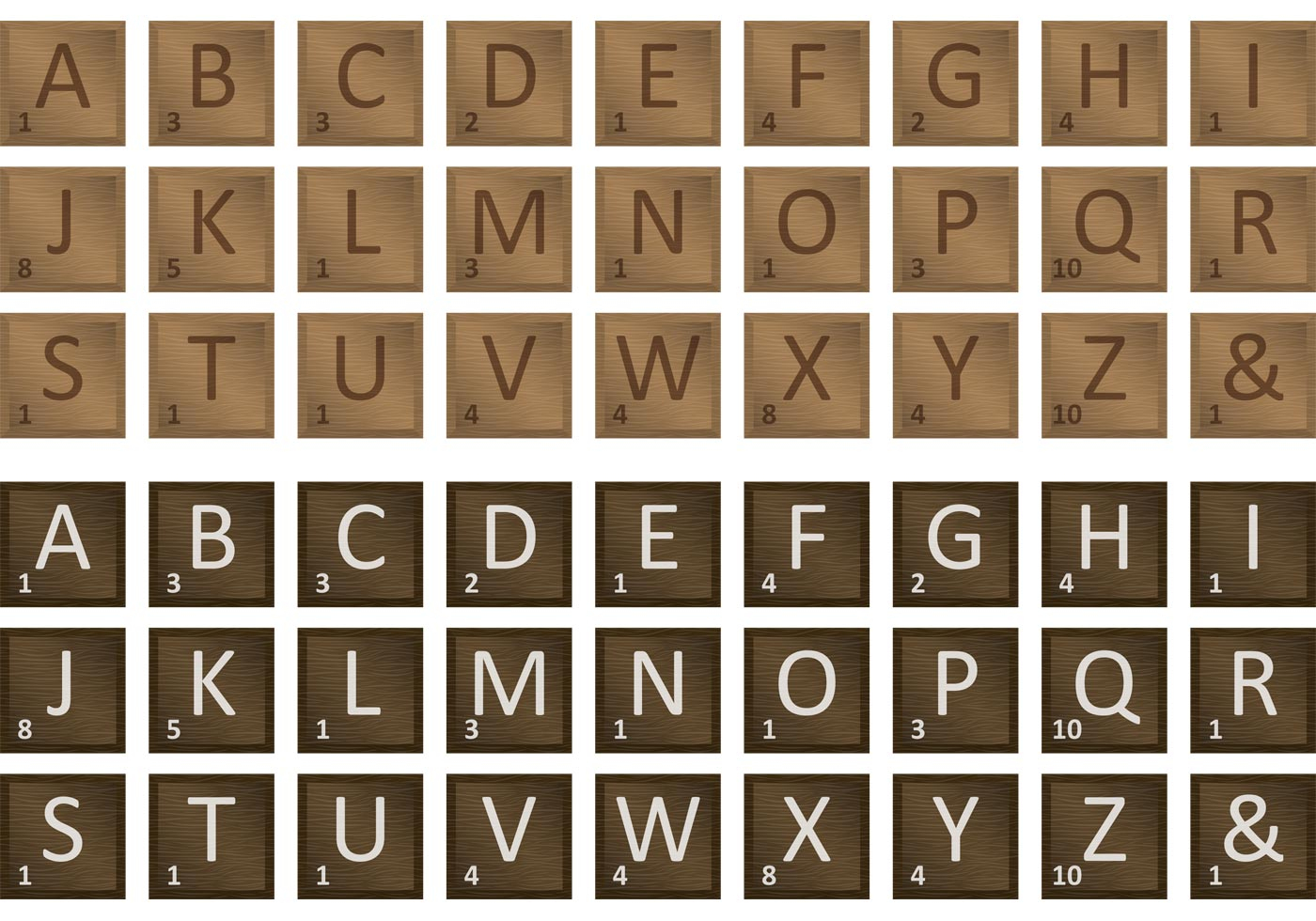 Scrabble Letter Tiles Set - Download Free Vector Art, Stock Graphics - Free Printable Scrabble Tiles