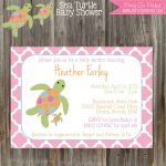Sea Turtle   Pink And Green Baby Shower Invitation & Banner Package   Free Printable Turtle Baby Shower Invitations
