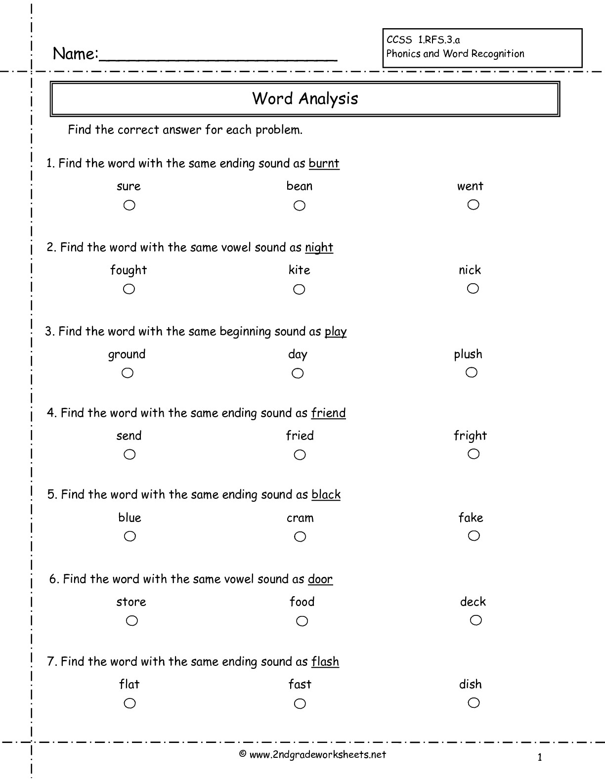 Second Grade Phonics Worksheets And Flashcards - Free Printable Phonics Worksheets For Second Grade