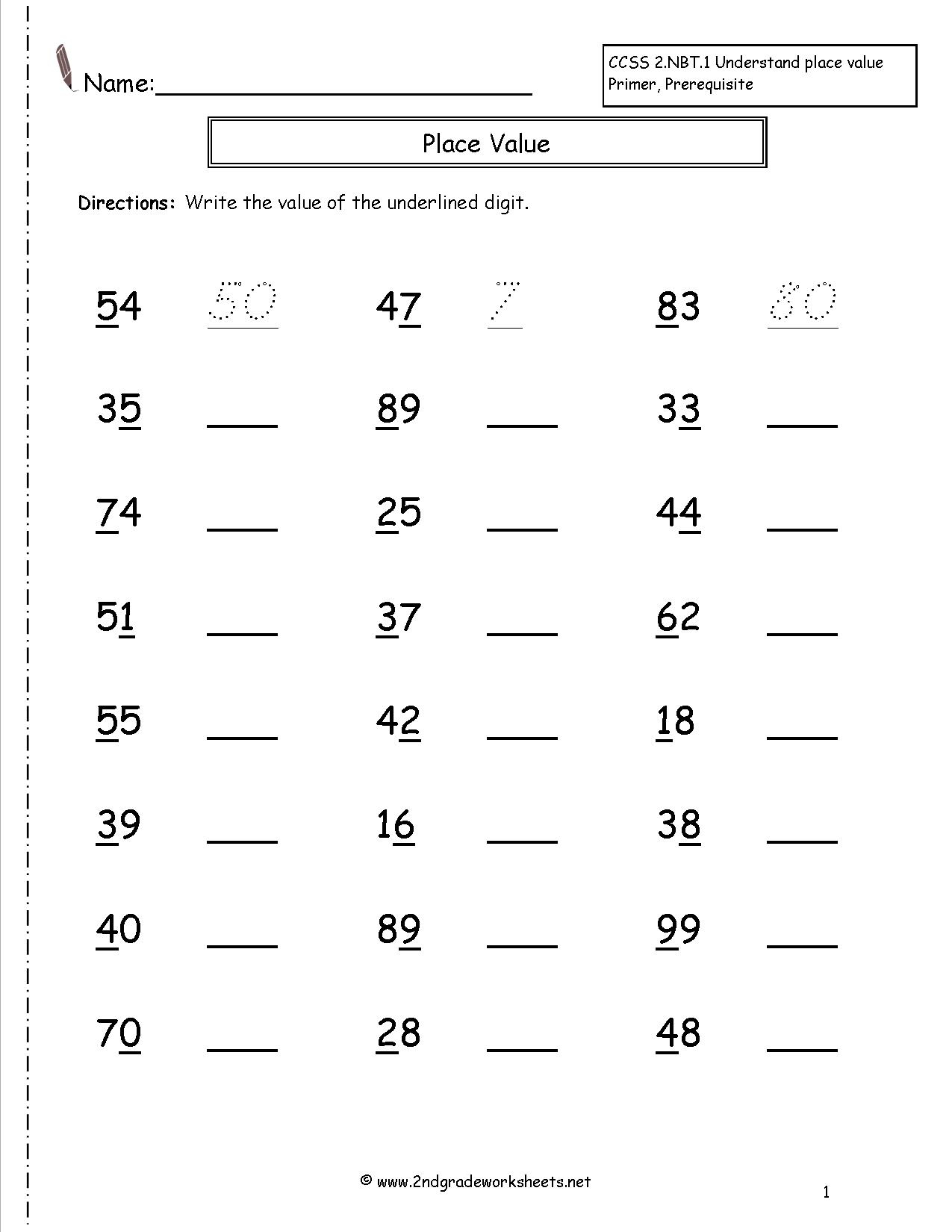 Second Grade Place Value Worksheets - Free Printable Base Ten Block Worksheets