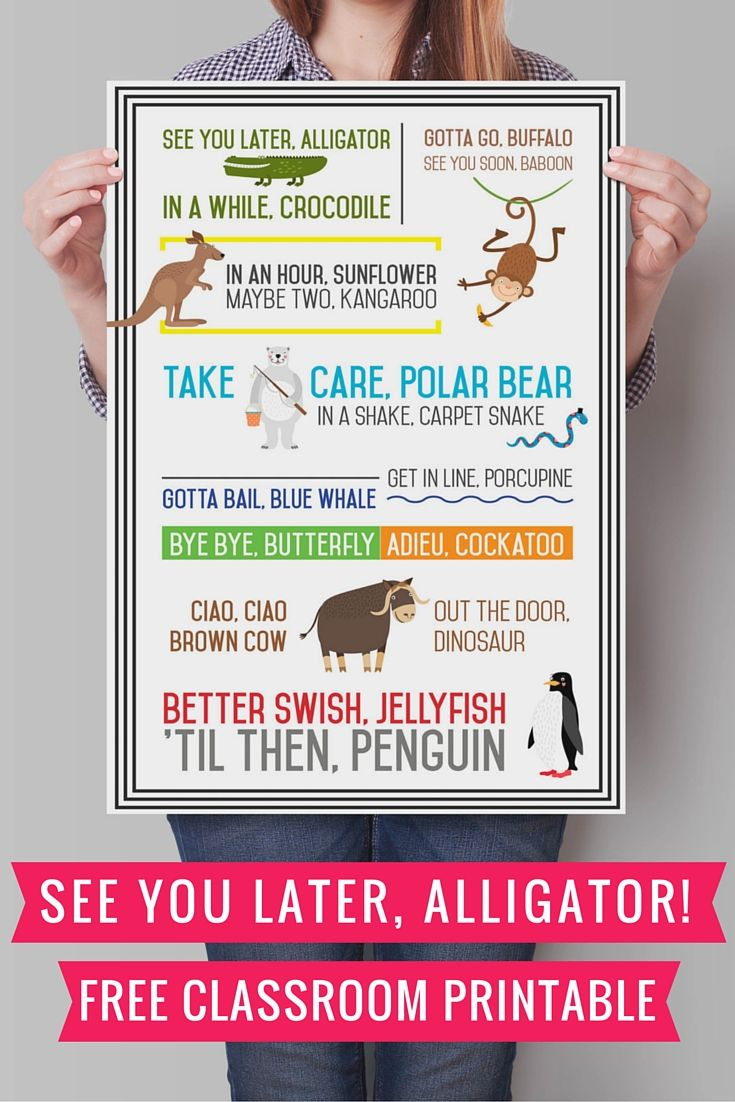 See You Later Alligator {Free Printable} | See You Later | Pinterest - See You Later Alligator Free Printable