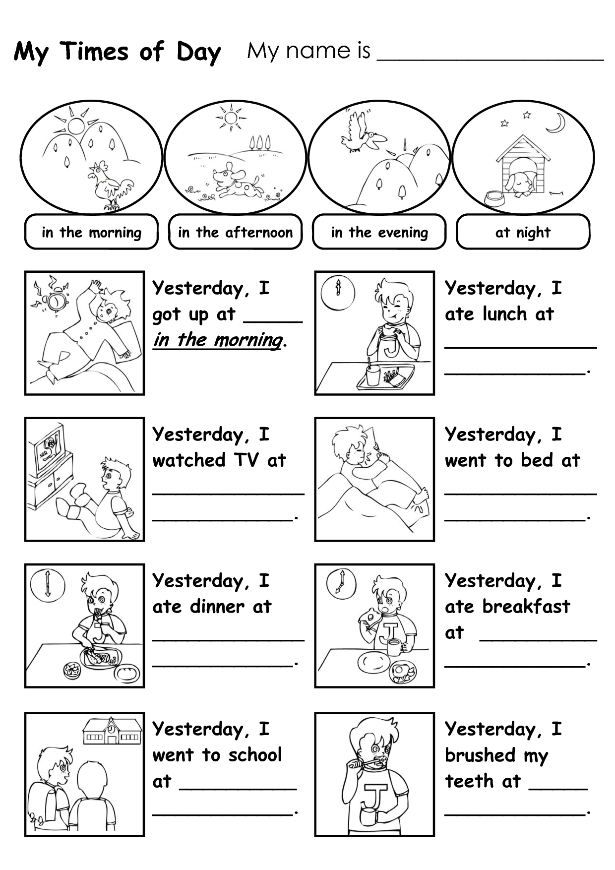 Sequence Times Of The Day Worksheet | Printable Time Of Day - Free Printable Sequencing Worksheets 2Nd Grade