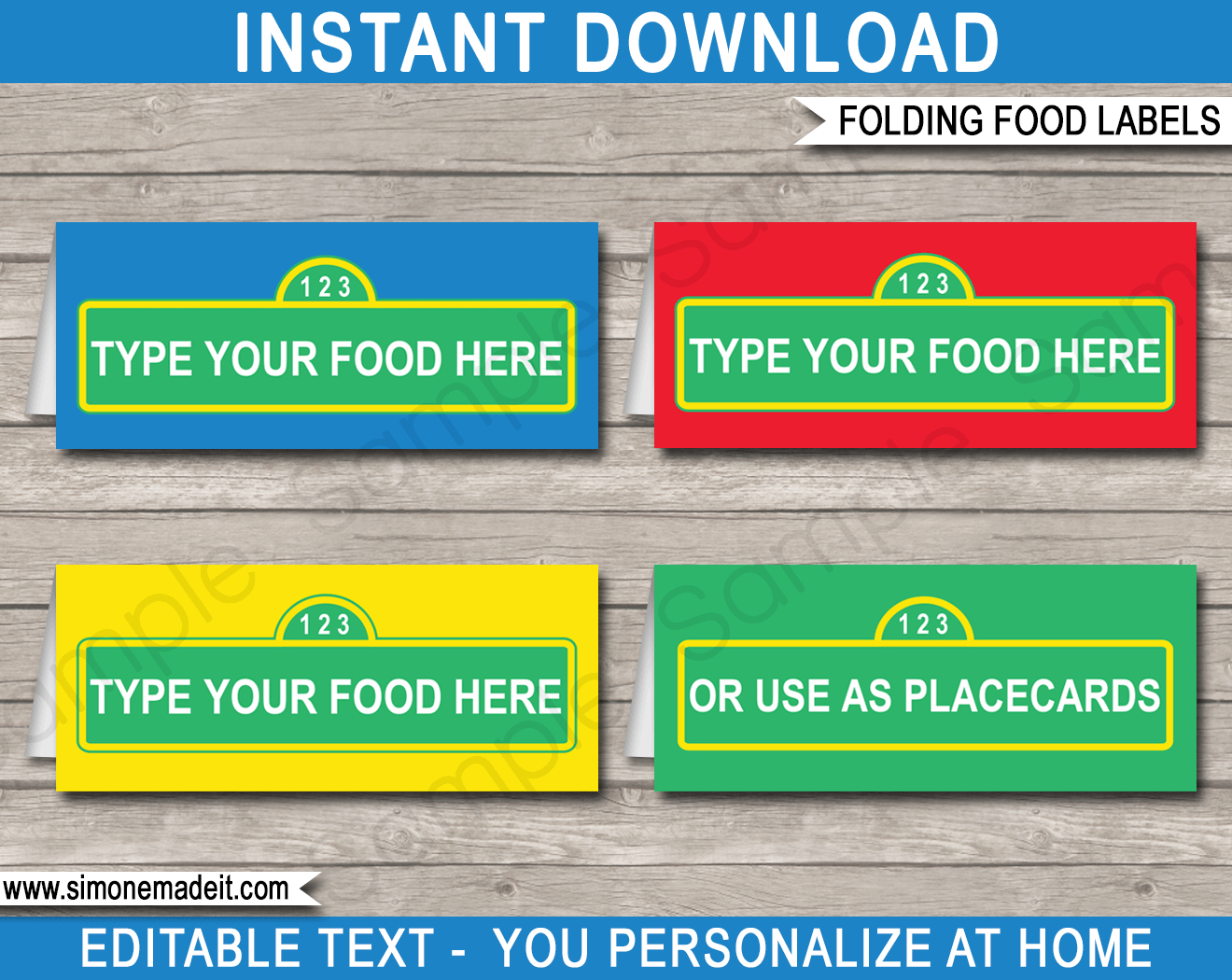 Sesame Street Party Food Labels Template - Free Printable Sesame Street Food Labels